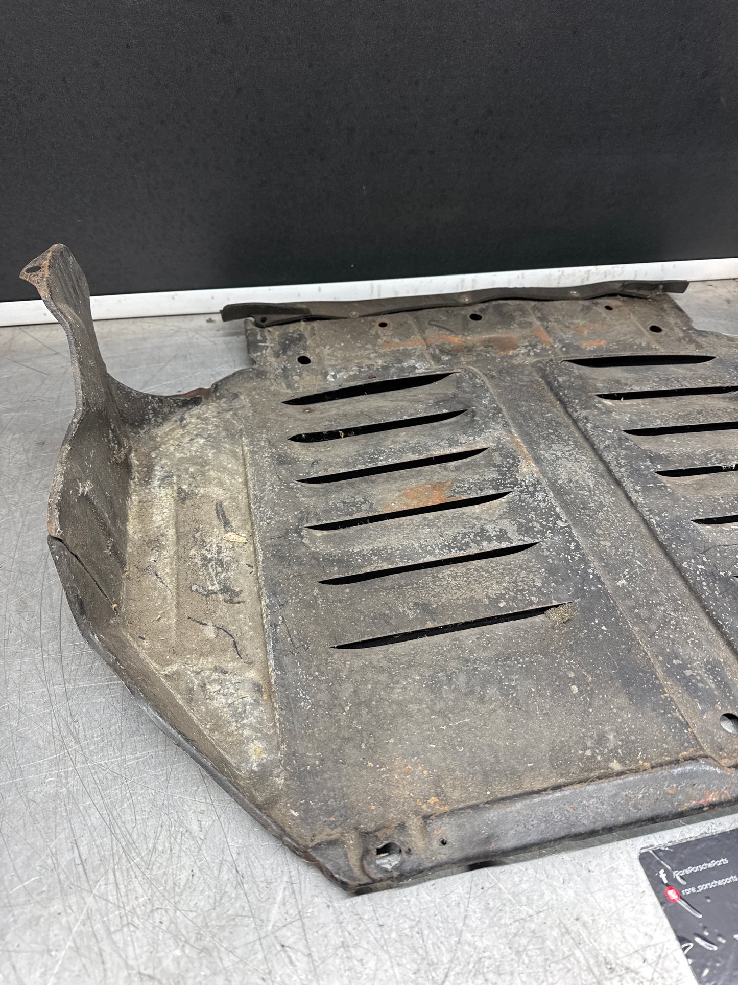 Porsche 924 early steel engine tray / belly pan / undertray used 477407583C
