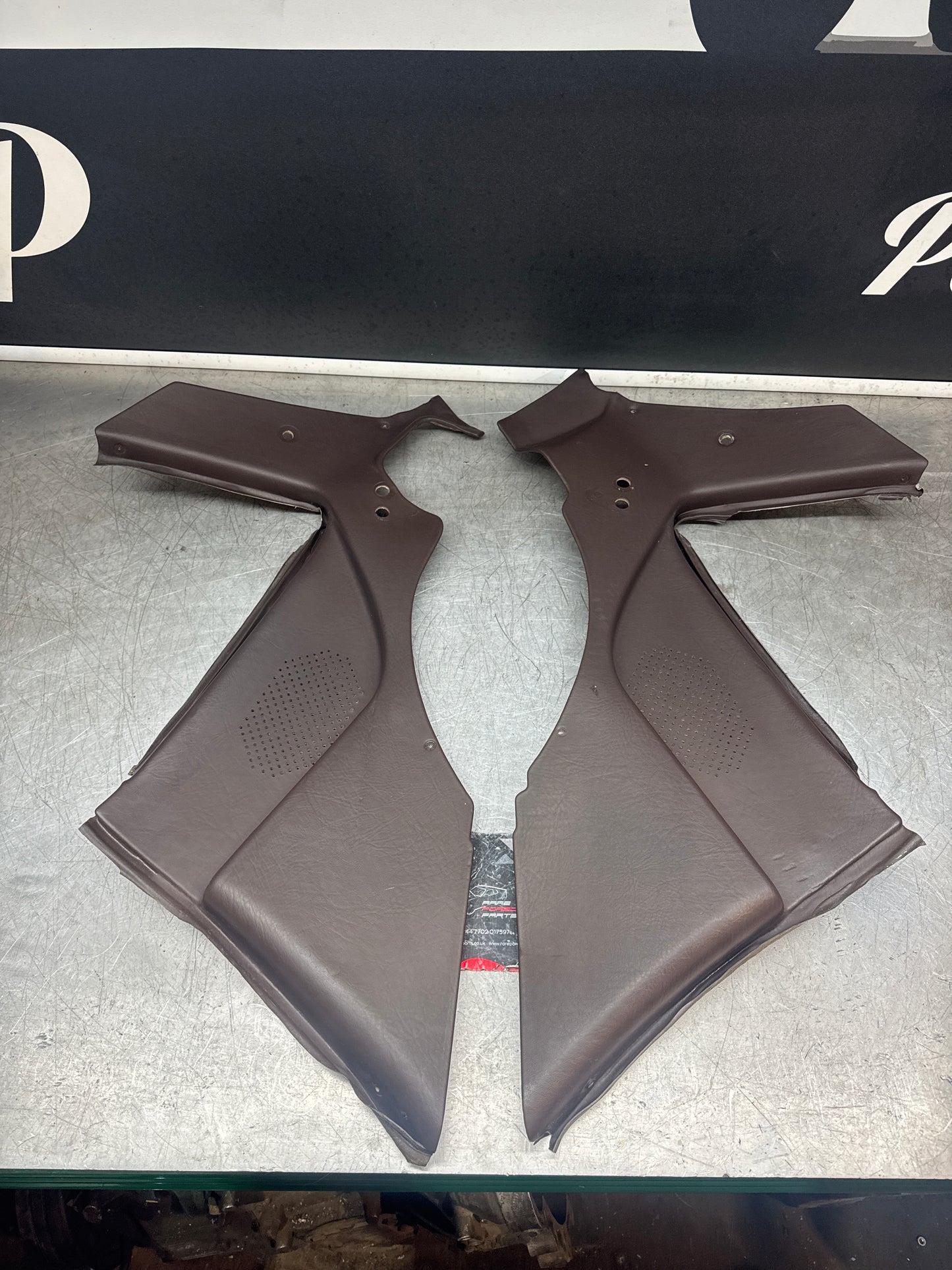 Porsche 944 924 brown rear interior C Post trims/cards. Quarter panel trim used 94455502101 94455502201
