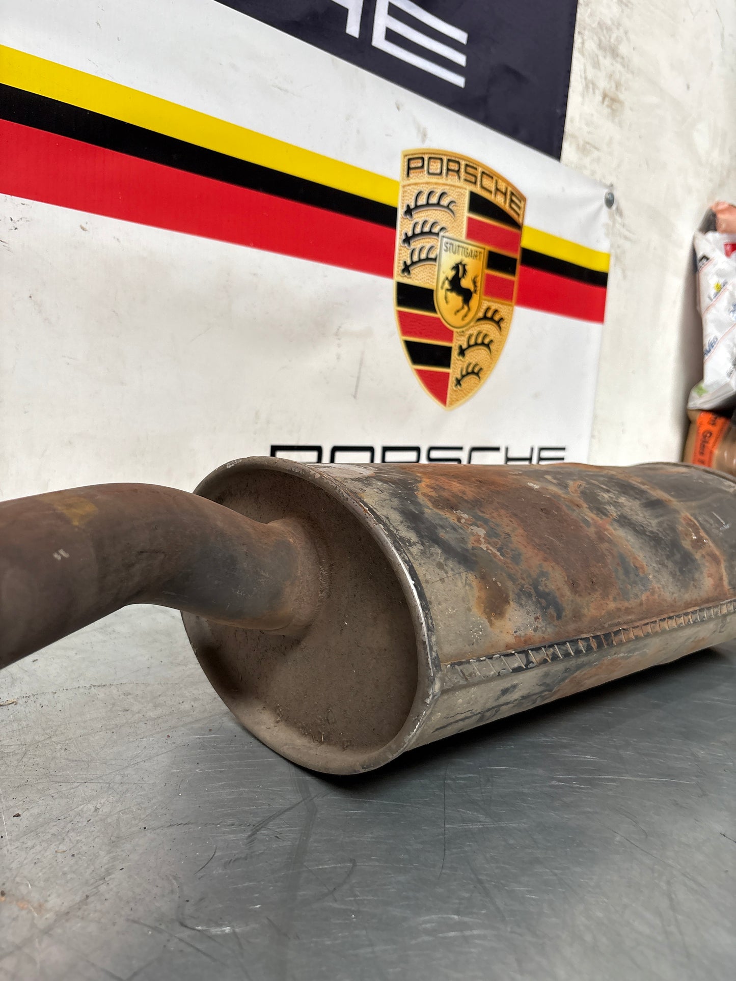 Porsche 944 2.5 N/A Bischoff exhaust system rear muffler, used 94411108301