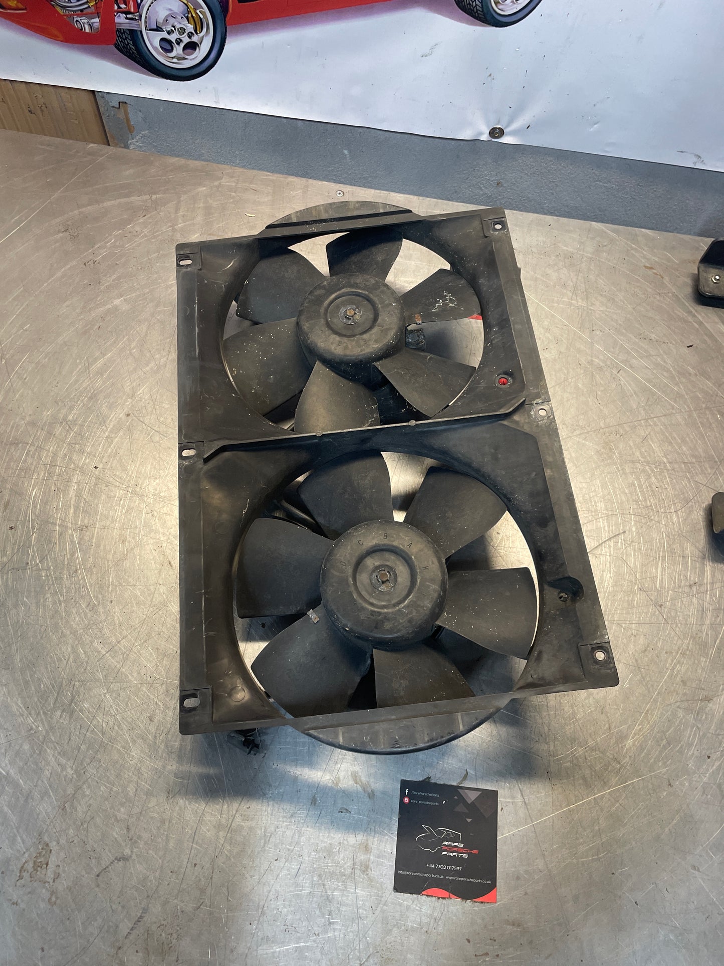 Porsche 968 944 Radiator twin fans, used 95110614300