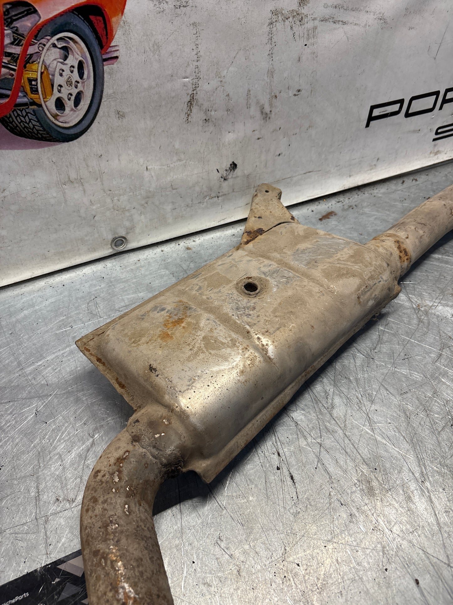 Porsche 928 S4 right middle silencer, used 92811109403