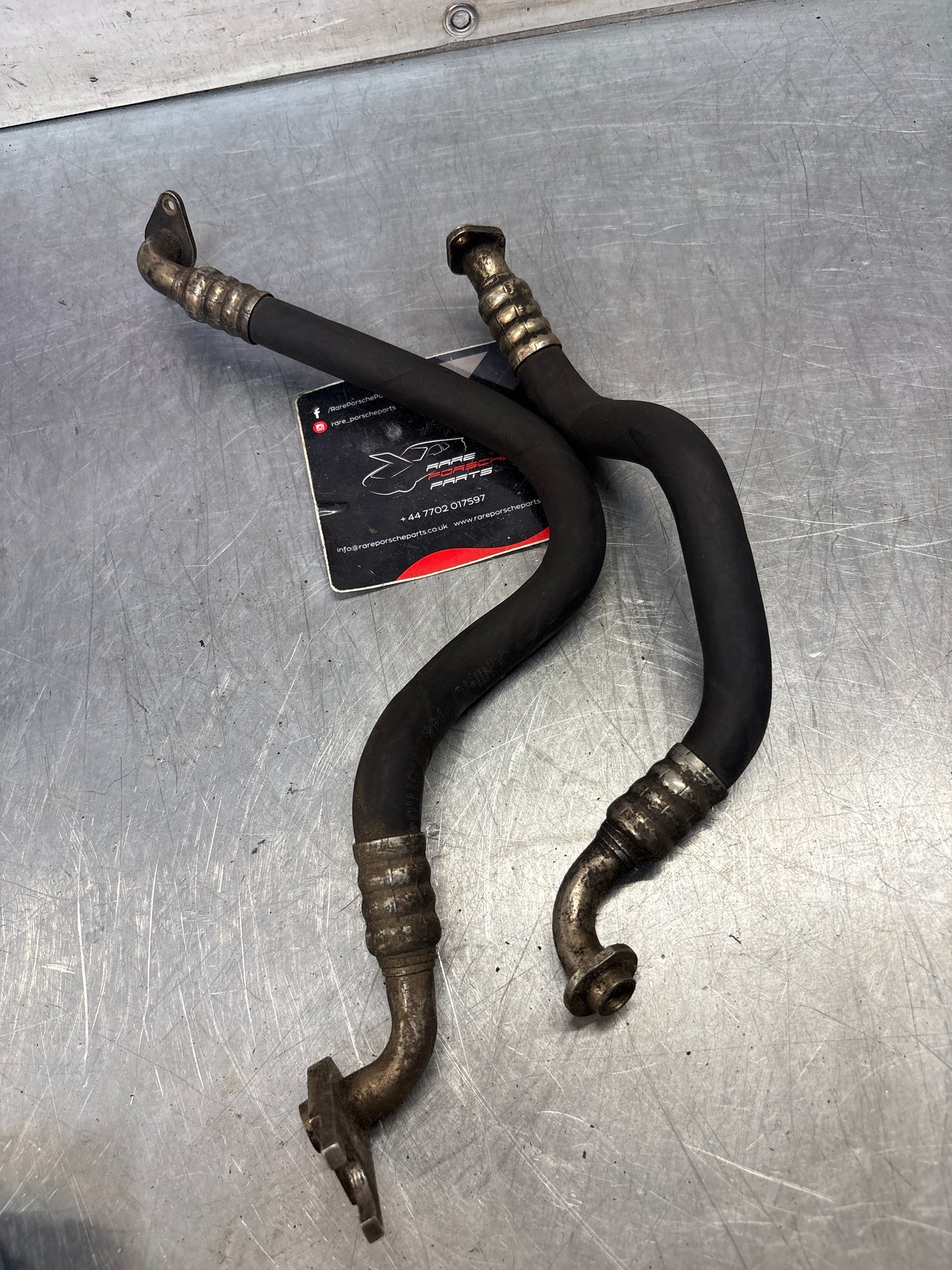 Porsche 944S2 / 968 engine oil cooler pipes, used 94420701104