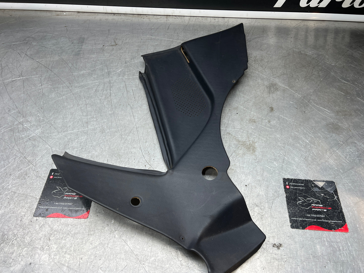 Porsche 944 blue rear interior C Post trim card left side. Quarter panel trim used 944555021