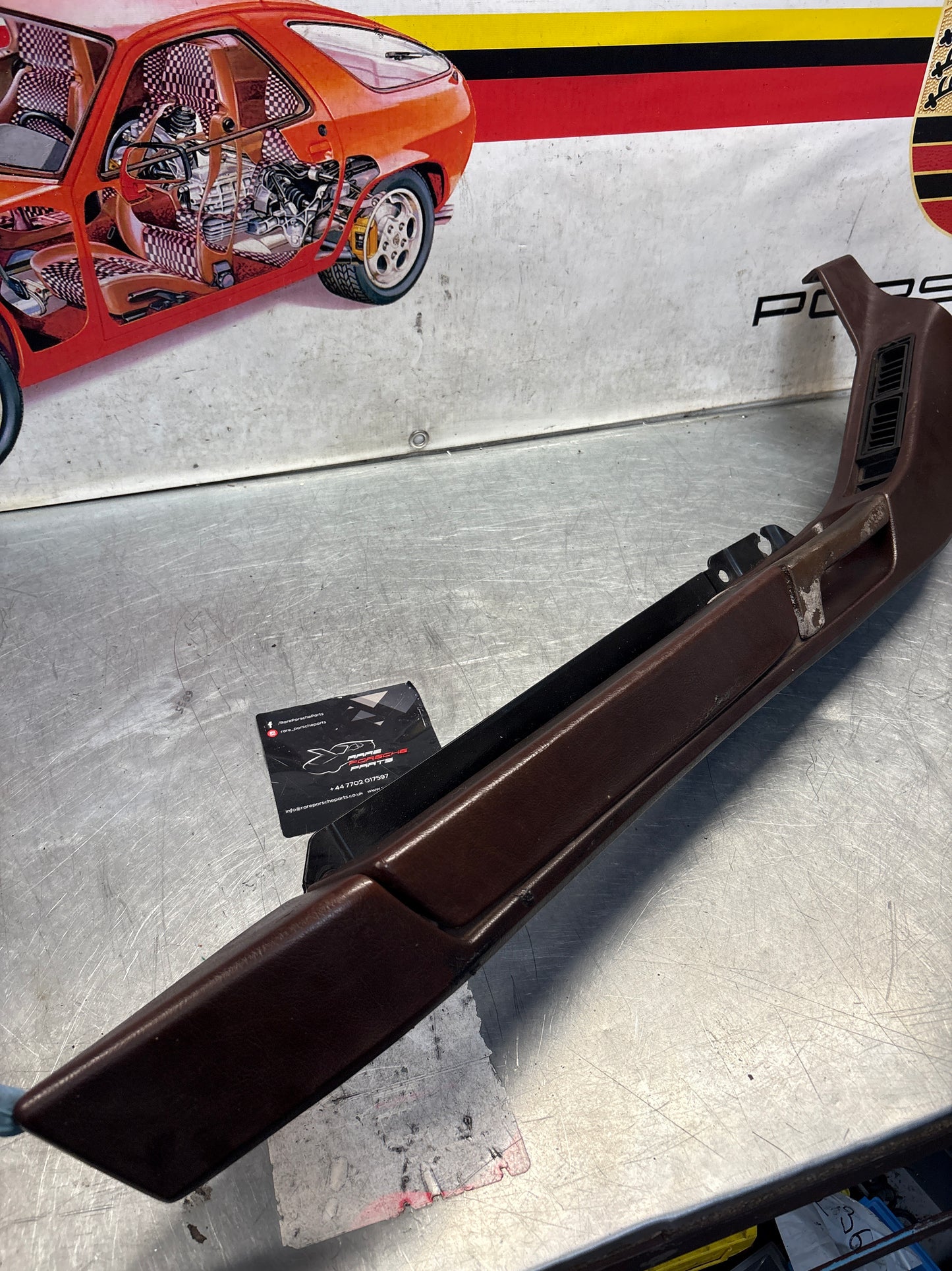 Porsche 928 burgundy door armrest, left, off side, 92855510103, used