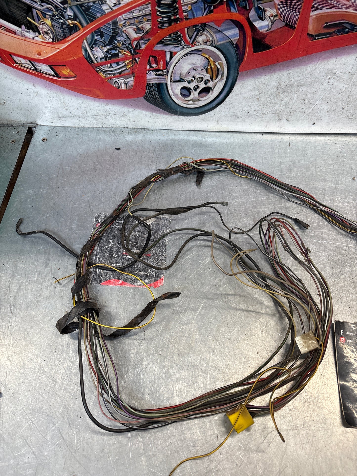 Porsche 924 76-79 rear end loom double fuel pump, used 477971011B