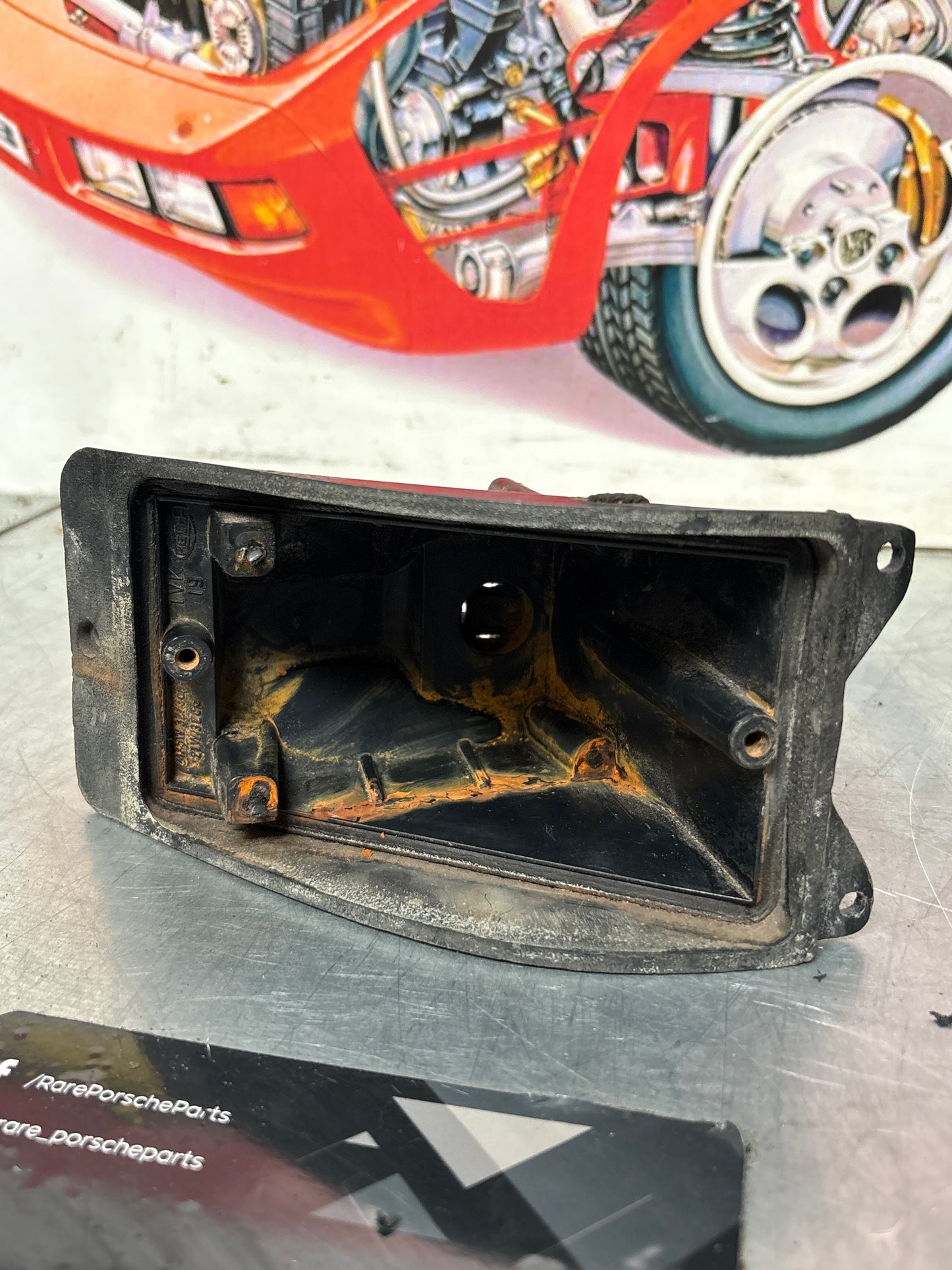 Porsche 924 O/S Front indicator unit, without lense used 477953065A