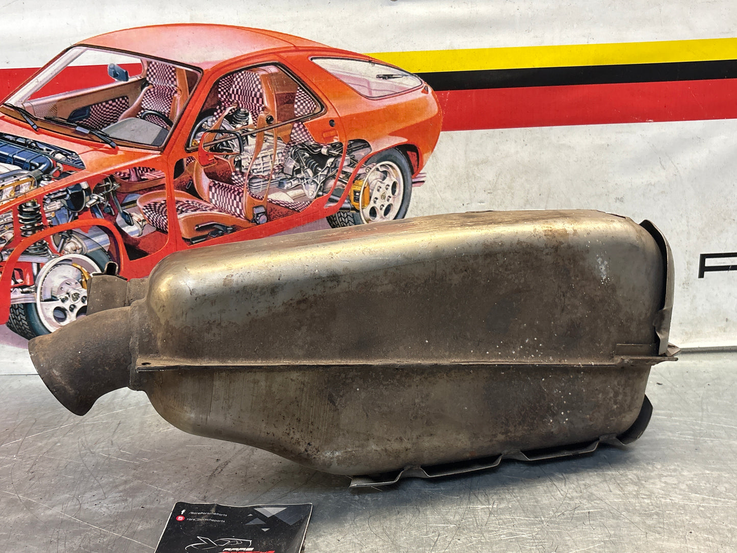 Porsche 911 964 rear muffler, used 96411104605