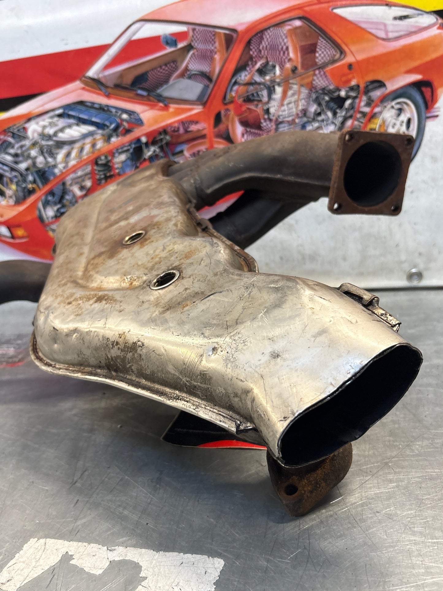 Porsche 911 964 left heat exchanger, used 96421103905