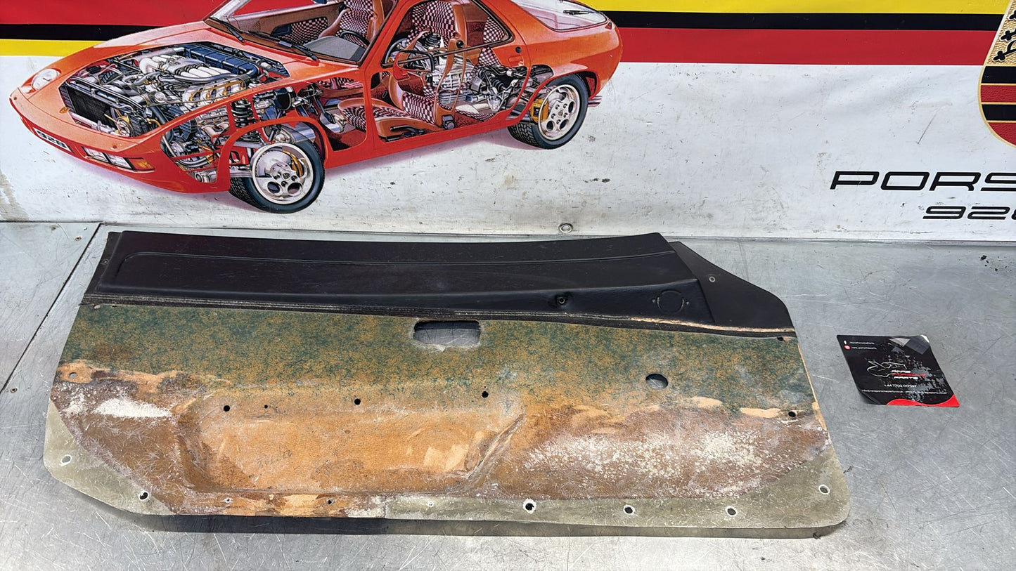 Porsche 924 / 944 early left manual Used door card, black, 477867011 no fabric!