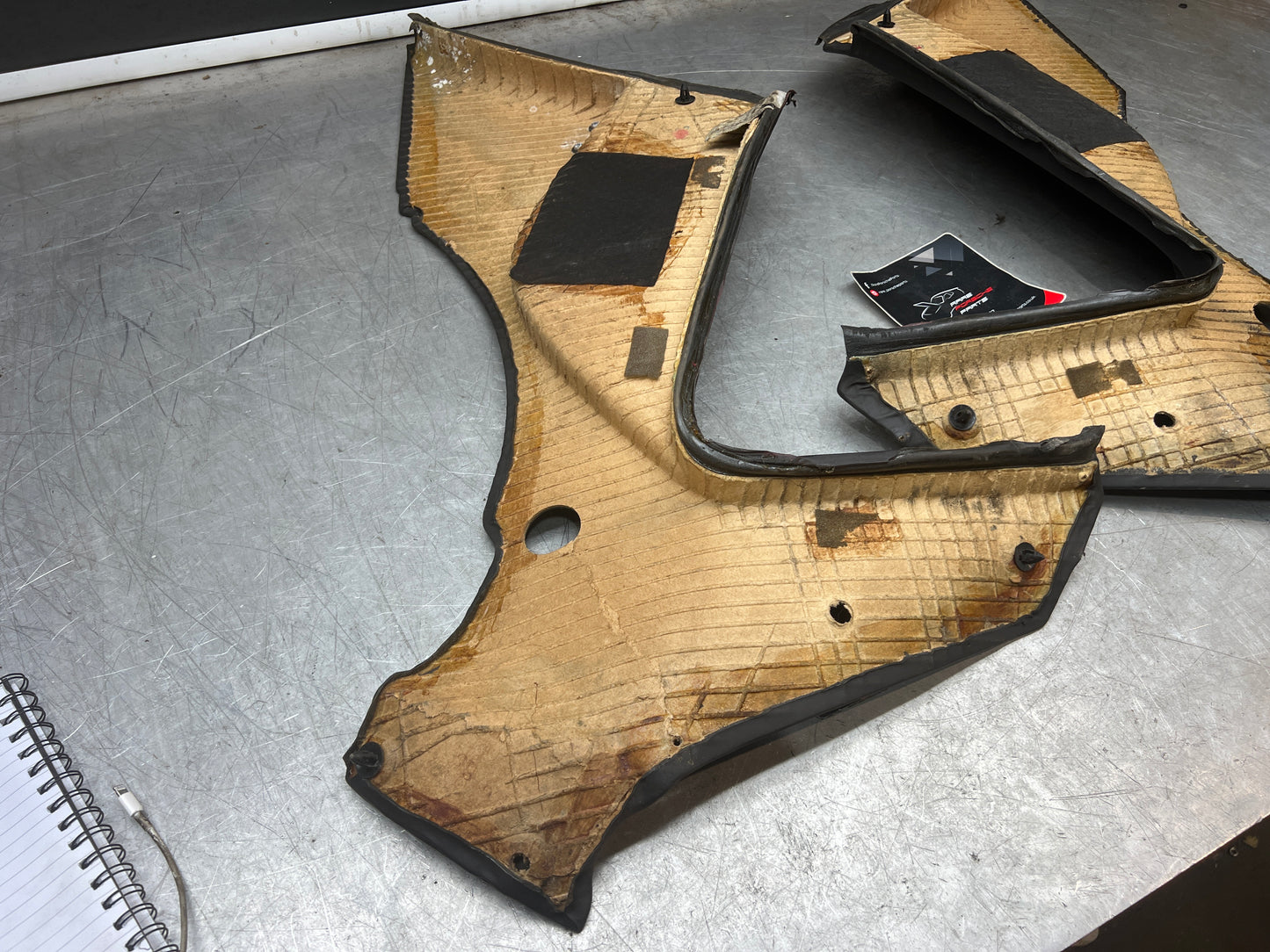 Porsche 944 black rear interior C Post trims/cards. Quarter panel trim used 944555021 944555022