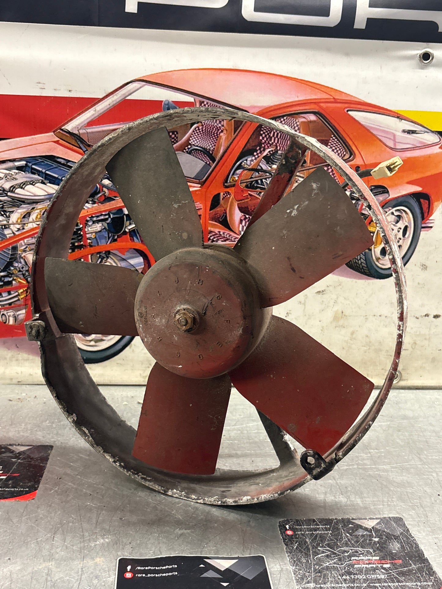 Porsche 928, -79 Air conditioner condenser  cooling  fan, genuine 92862410300 used