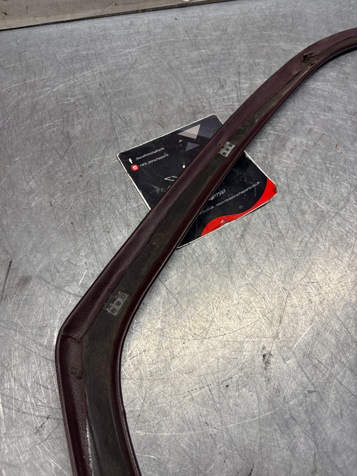 Porsche 928 right, off side door upper frame surround trim, burgundy 92855502602, used