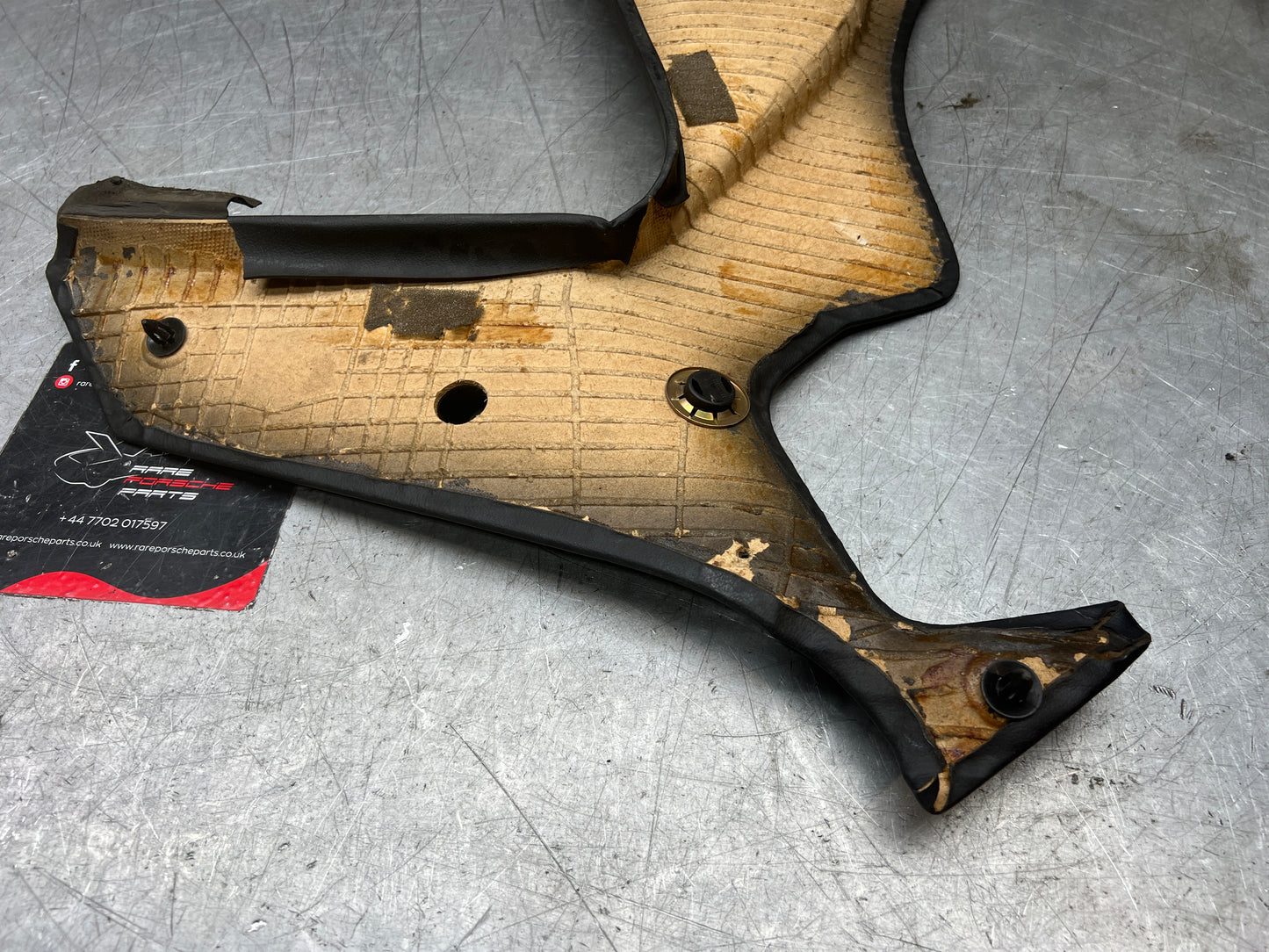 Porsche 944 black rear interior C Post trim card right side. Quarter panel trim used 944555022