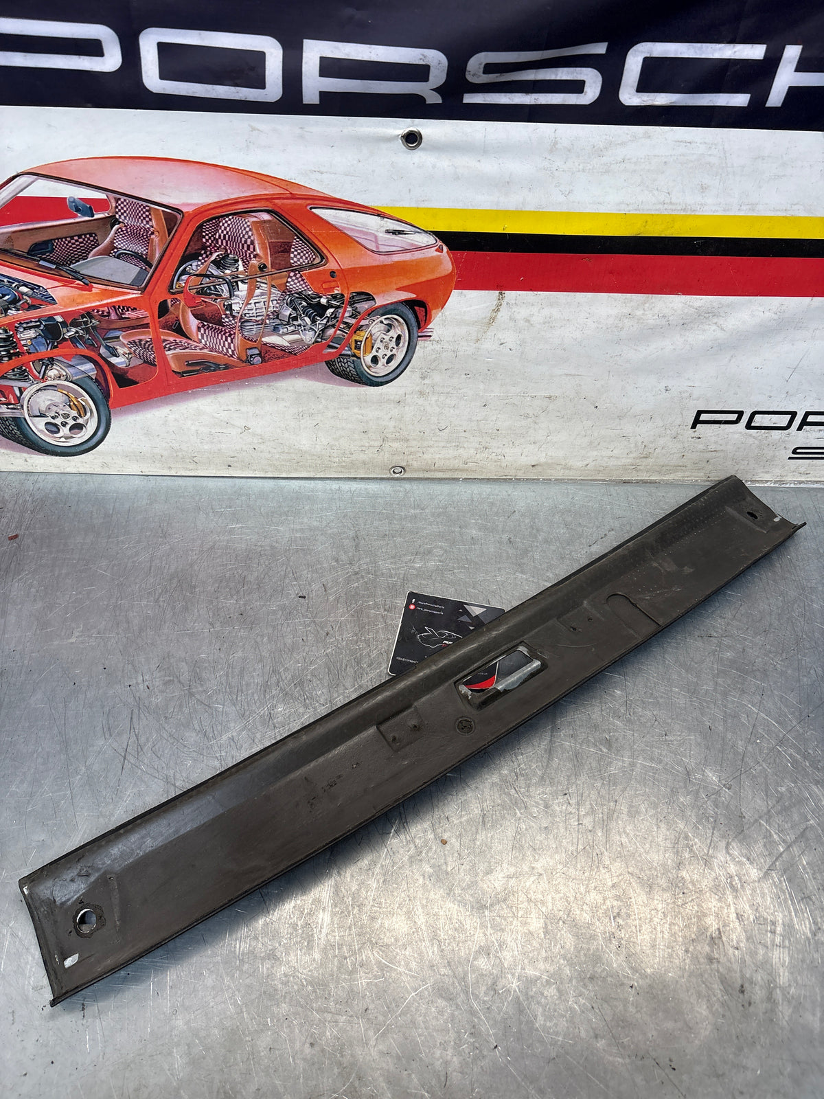 Porsche 944 / 968 front windshield panel trim, used, black 94455503700