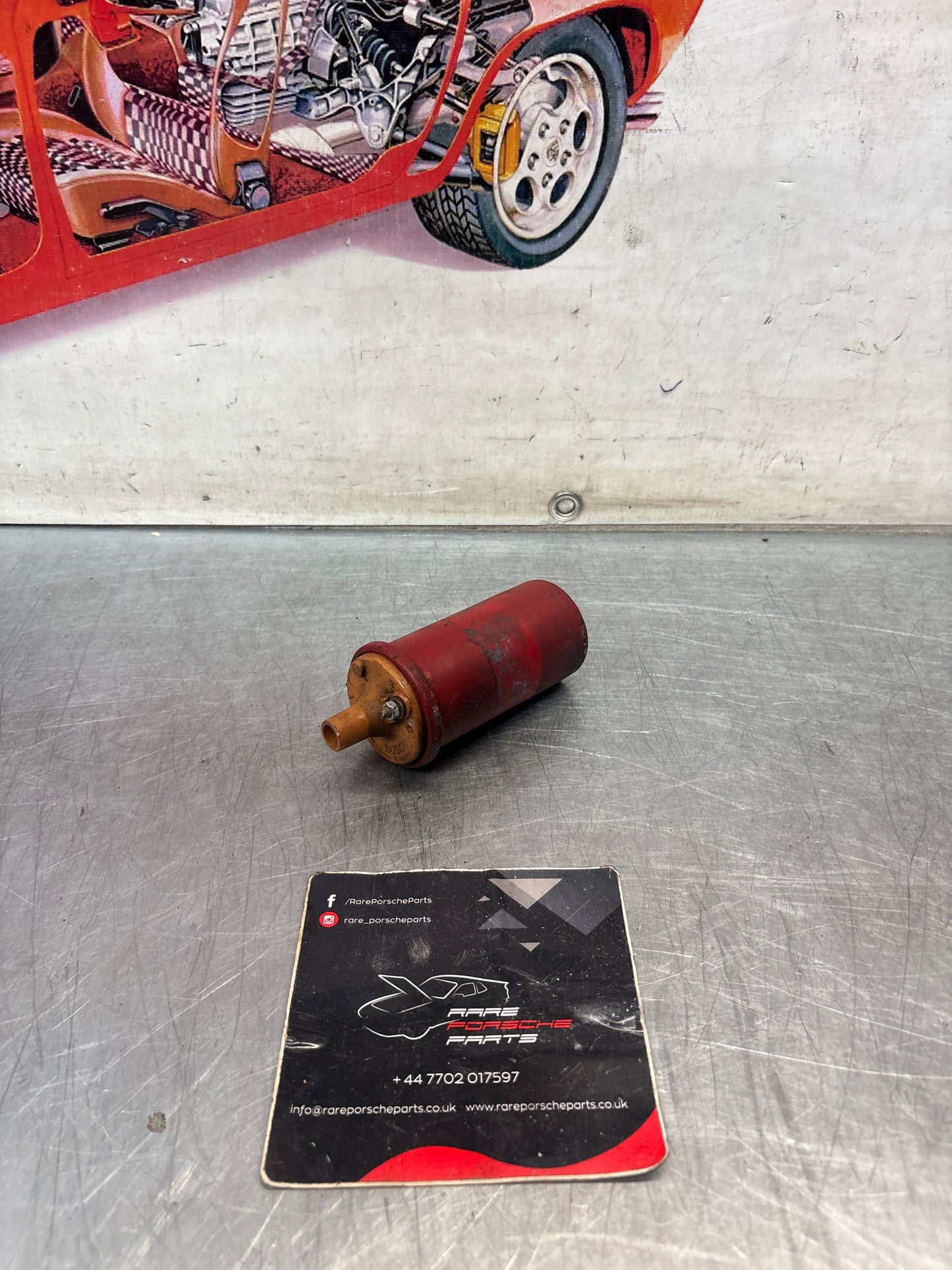 Porsche 924 Bosch red ignition coil, used 0221119030