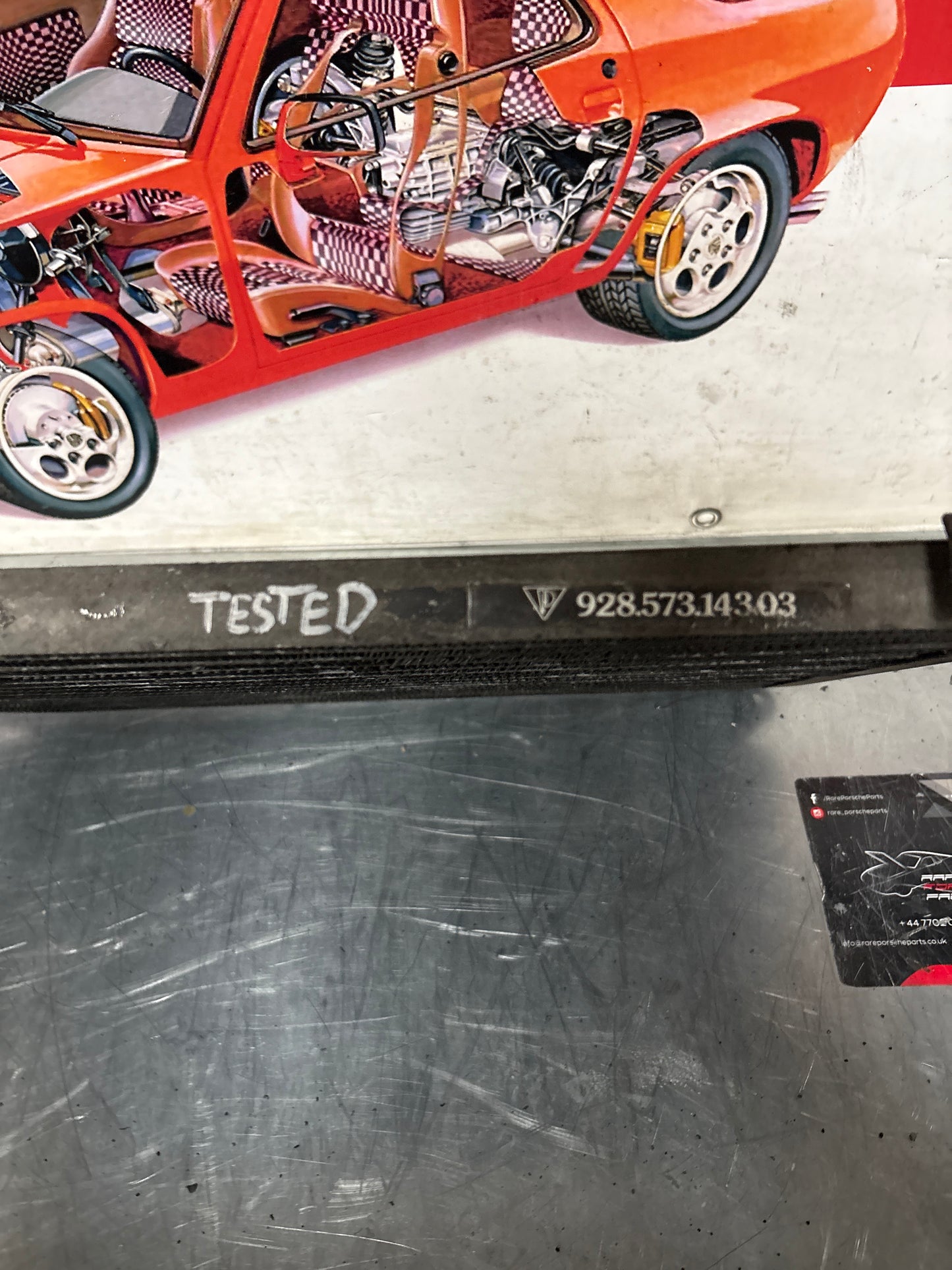 Porsche 928 AC Condenser, used 92857314303