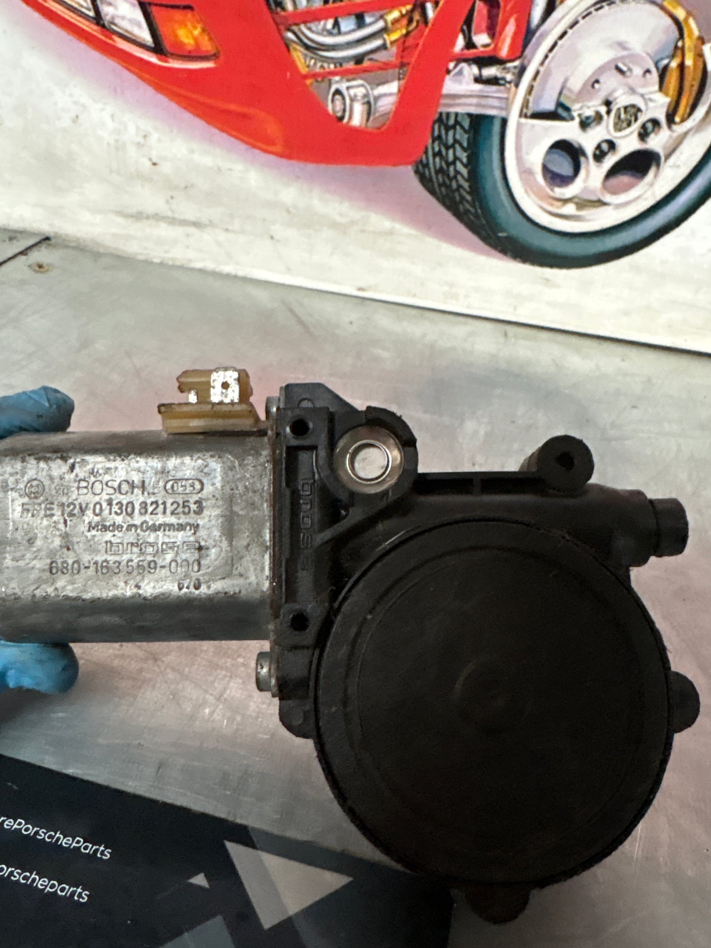 Porsche 911 964 left side window motor, used 0130821253