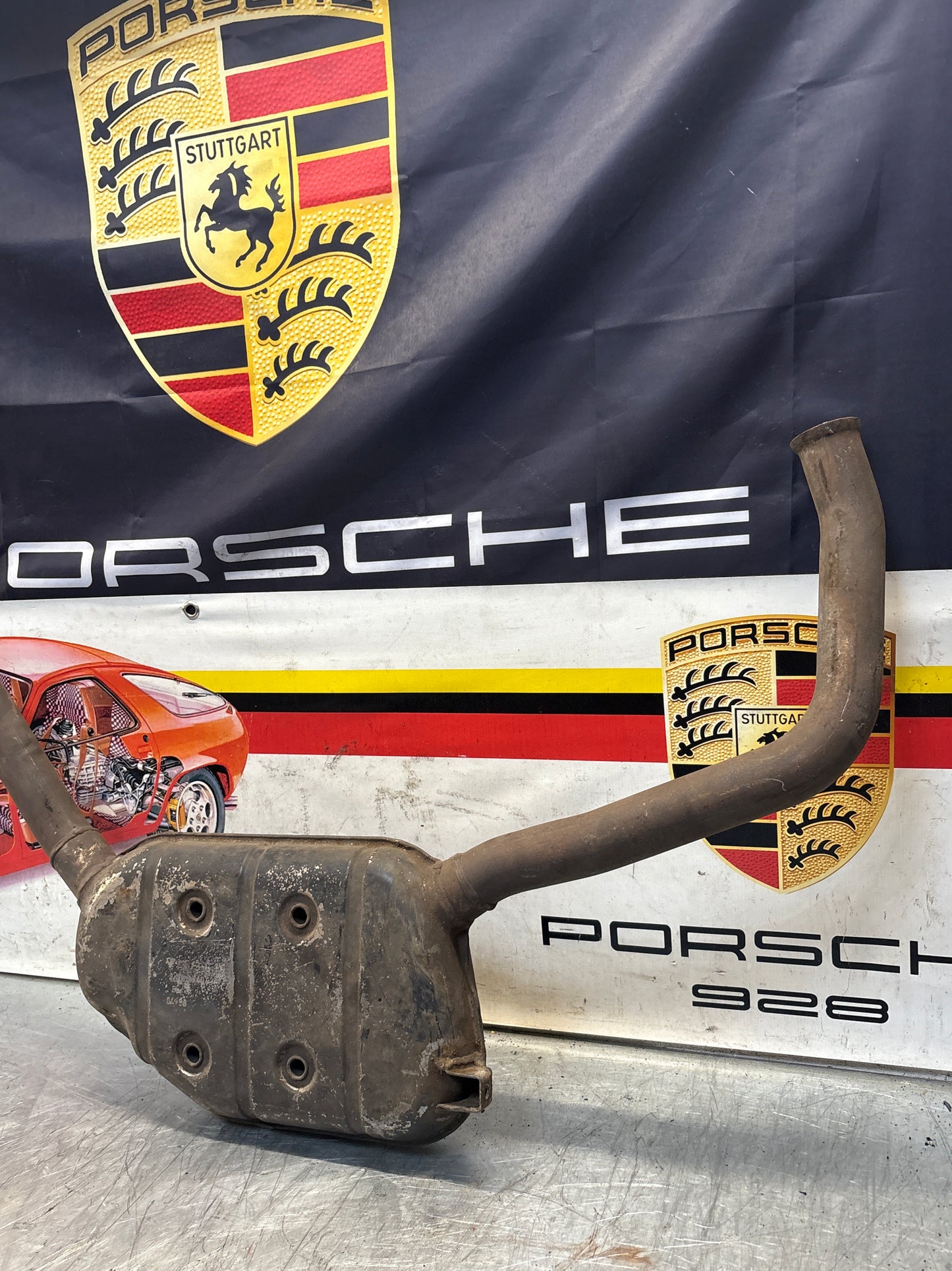 Porsche 928 Right side silencer, used 92811109401