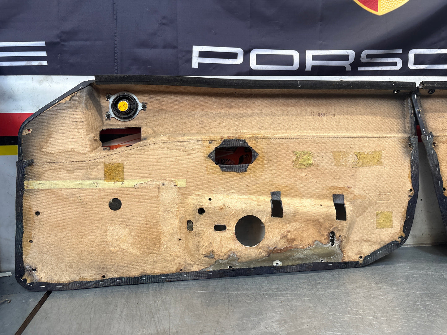 Pair Of Porsche 944 blue chequered door cards 94455501701 94455501801 used, refurbished.