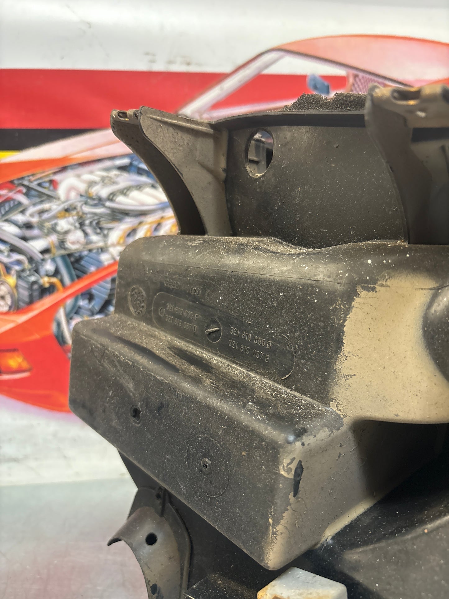 Porsche 924 80-85 944 82-85.5 heater blower fan assembly, complete 321819096 / 321819088 / 321819087 / 321819095 used