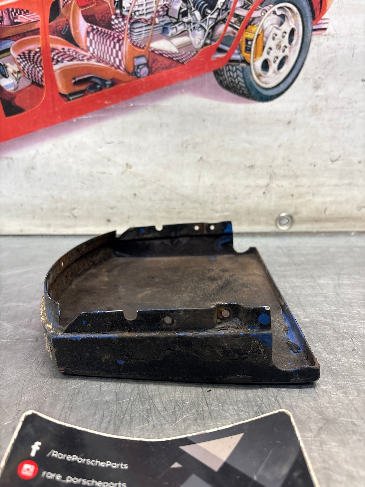 Porsche 914 headlight cover plate, right side, used 91475013210