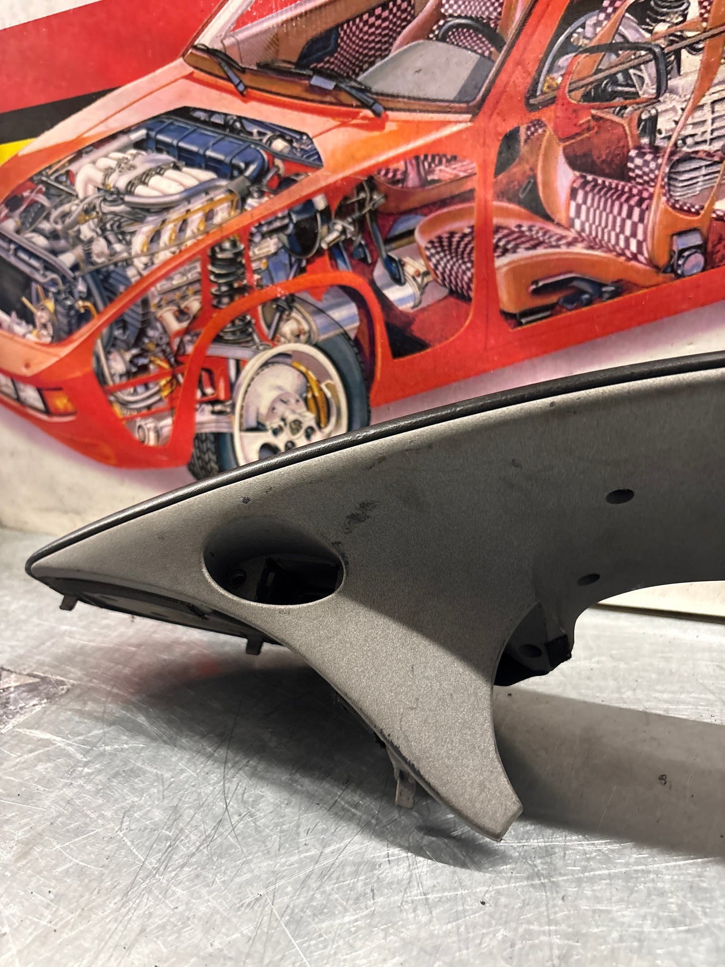 Porsche Boxster 986 RHD dashboard cluster trim,black/silver used 98655205600 / 98655205601