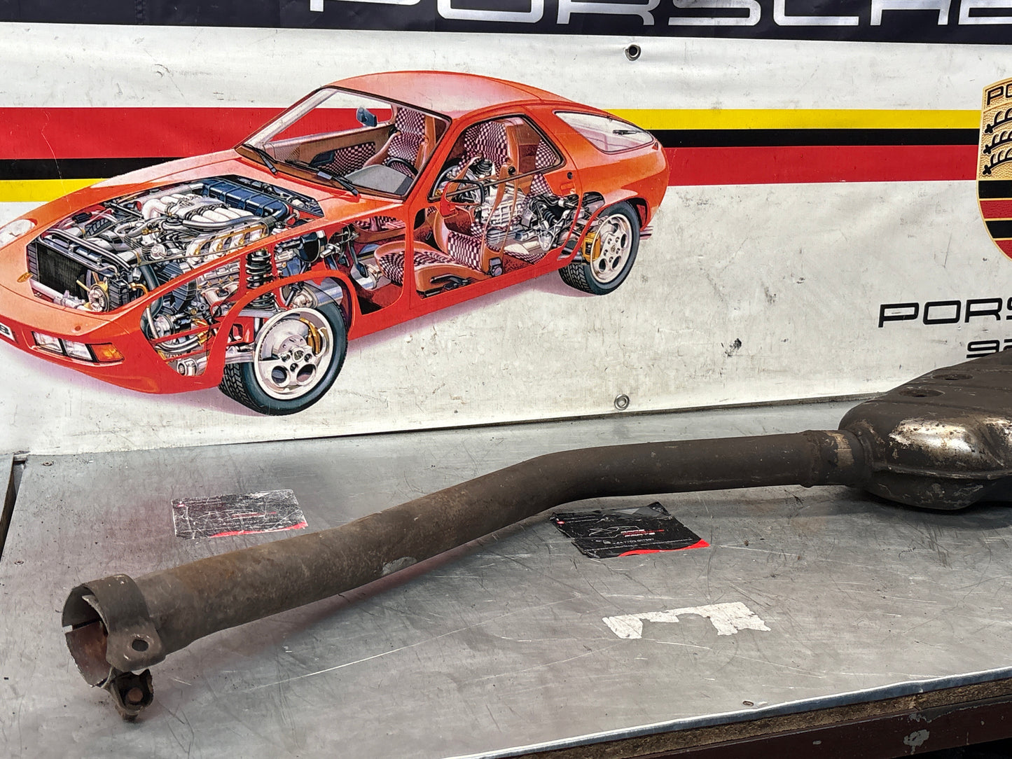 Porsche 928 Left side silencer, used 92811109301