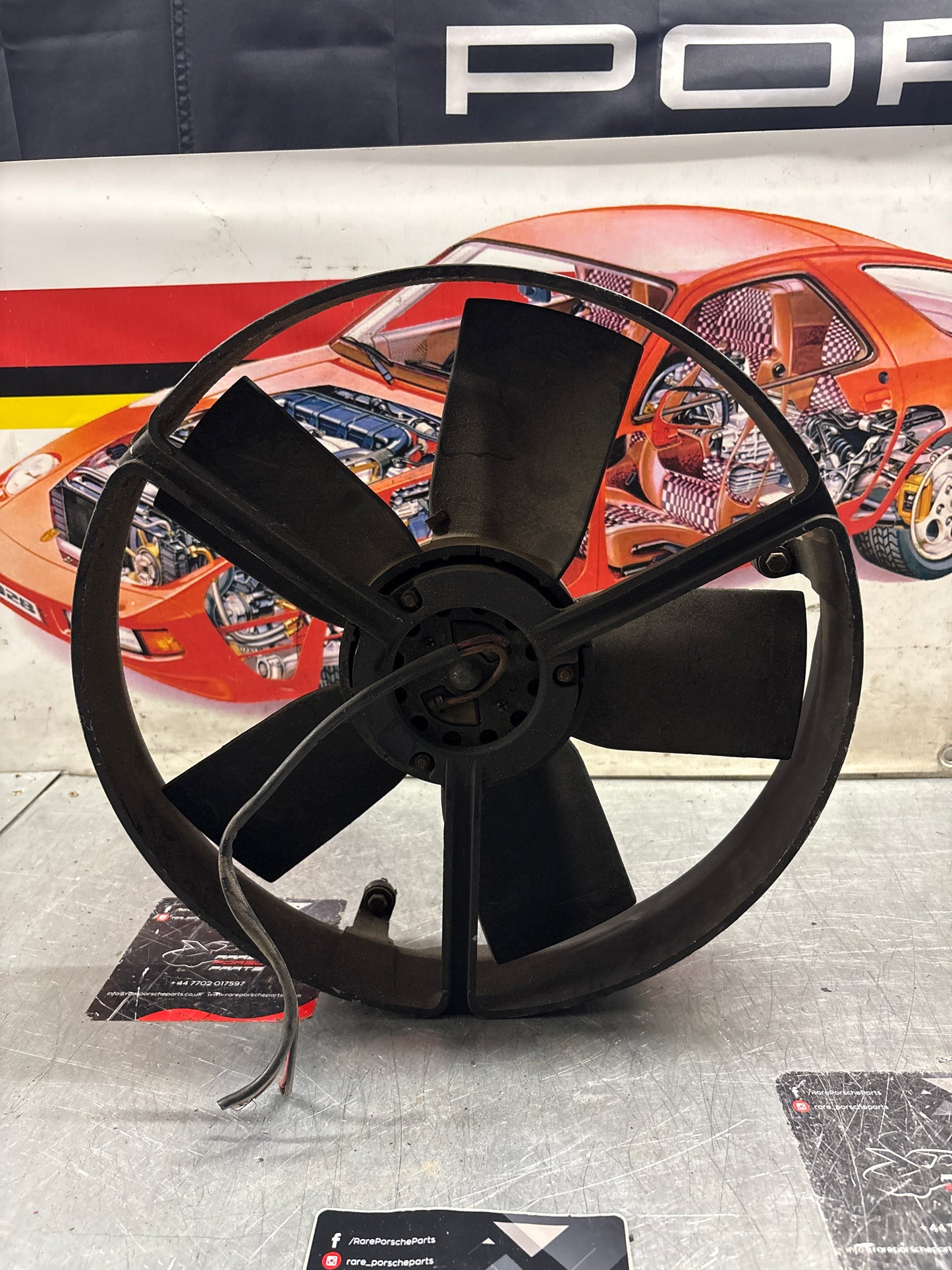Porsche 928, -79 Air conditioner condenser  cooling  fan, genuine 92862410300 used