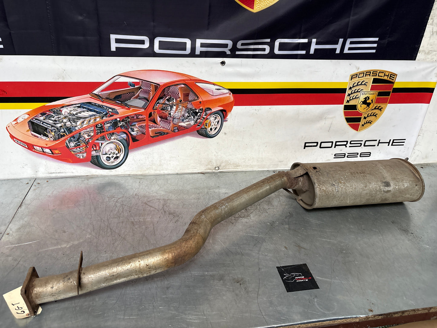 Porsche 924 Turbo / Carrera GT exhaust system rear muffler, for spares or repair