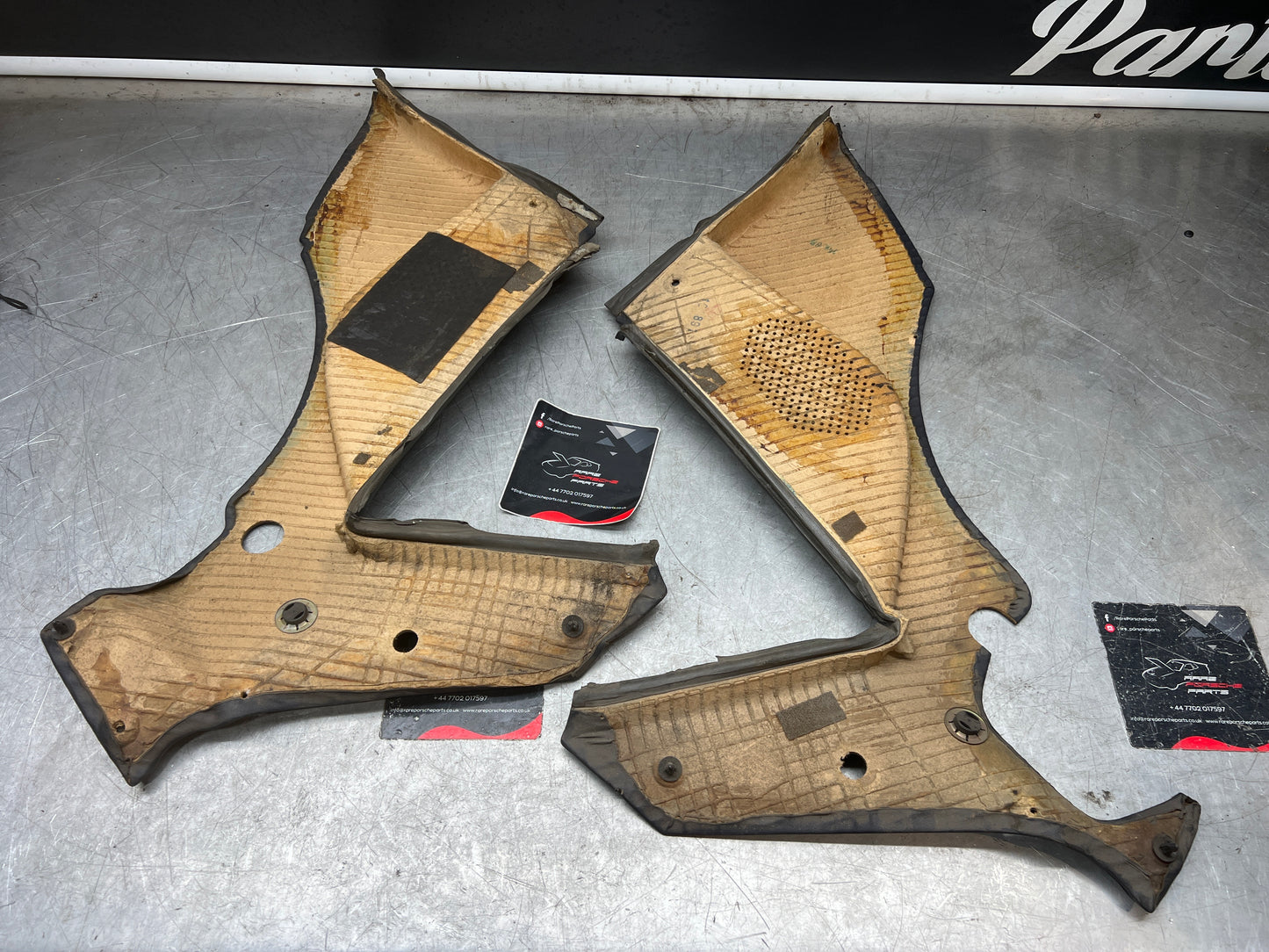 Porsche 944 blue rear interior C Post trims/cards. Quarter panel trim used really good condition 944555021 944555022