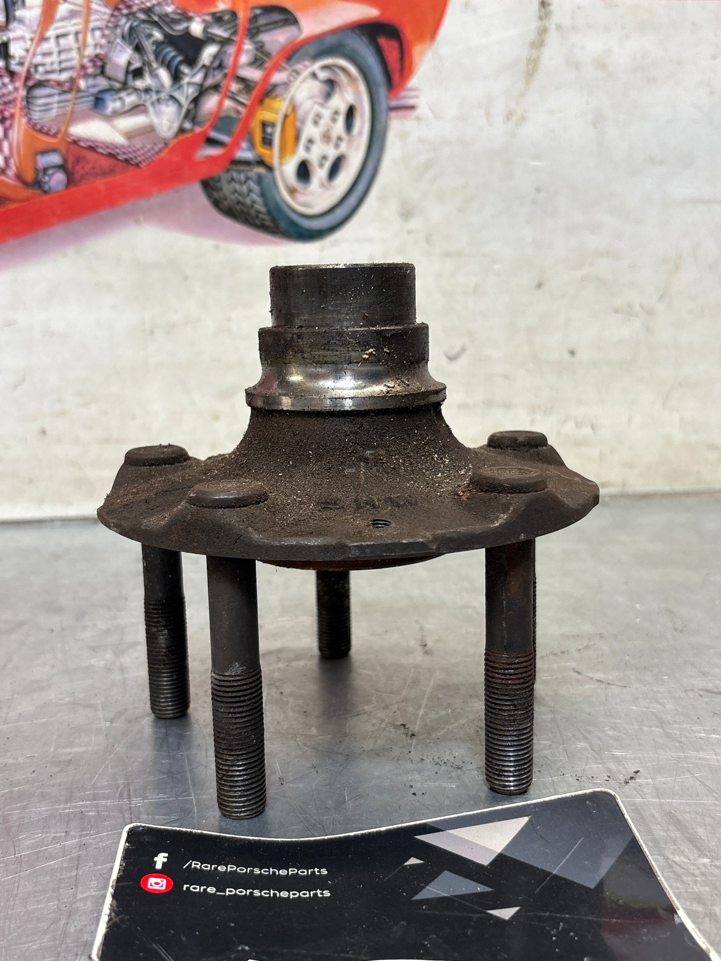Porsche 928 rear wheel hub, 92833106507, used with long stud bolt