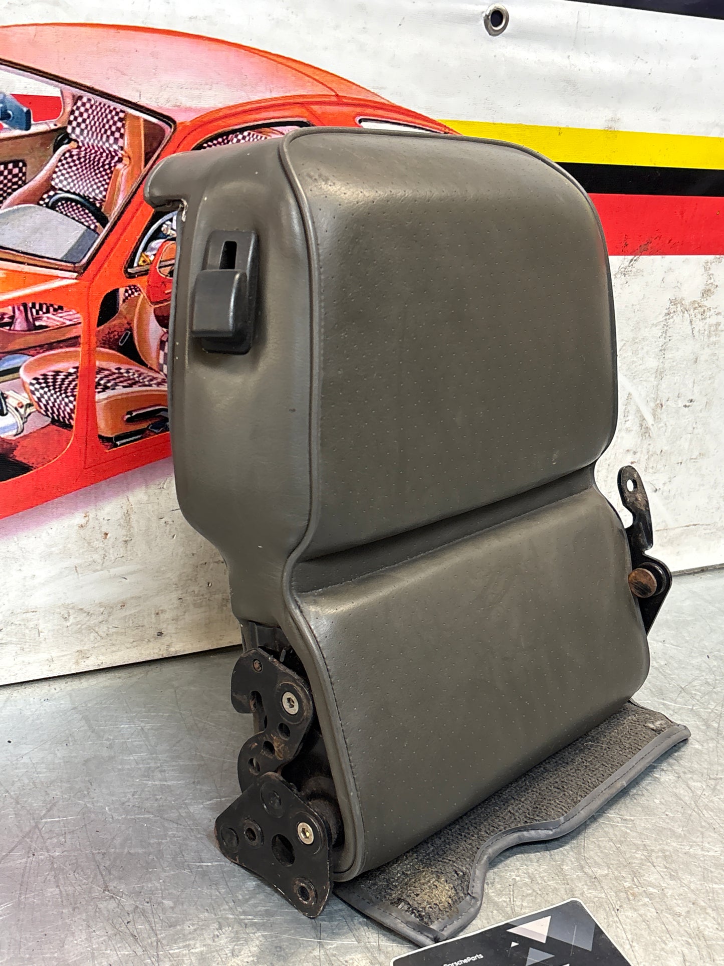 Porsche 928 rear right seat backrest, grey, leather used 92852203852