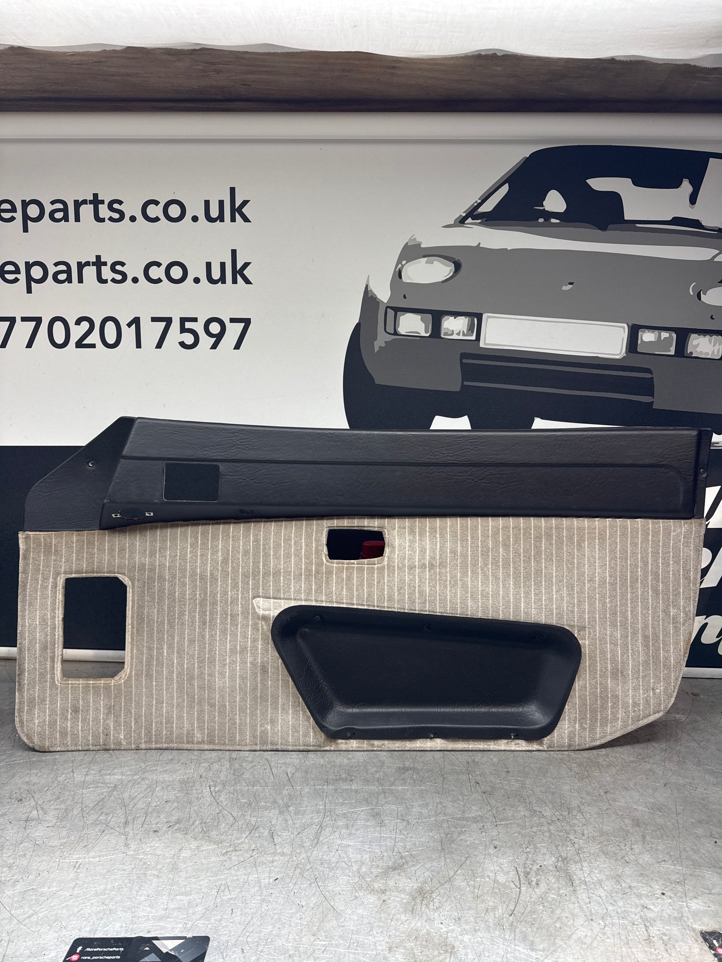 Porsche 924/ Early 944 Pair of Champaign Pinstripe door cards. RHD.