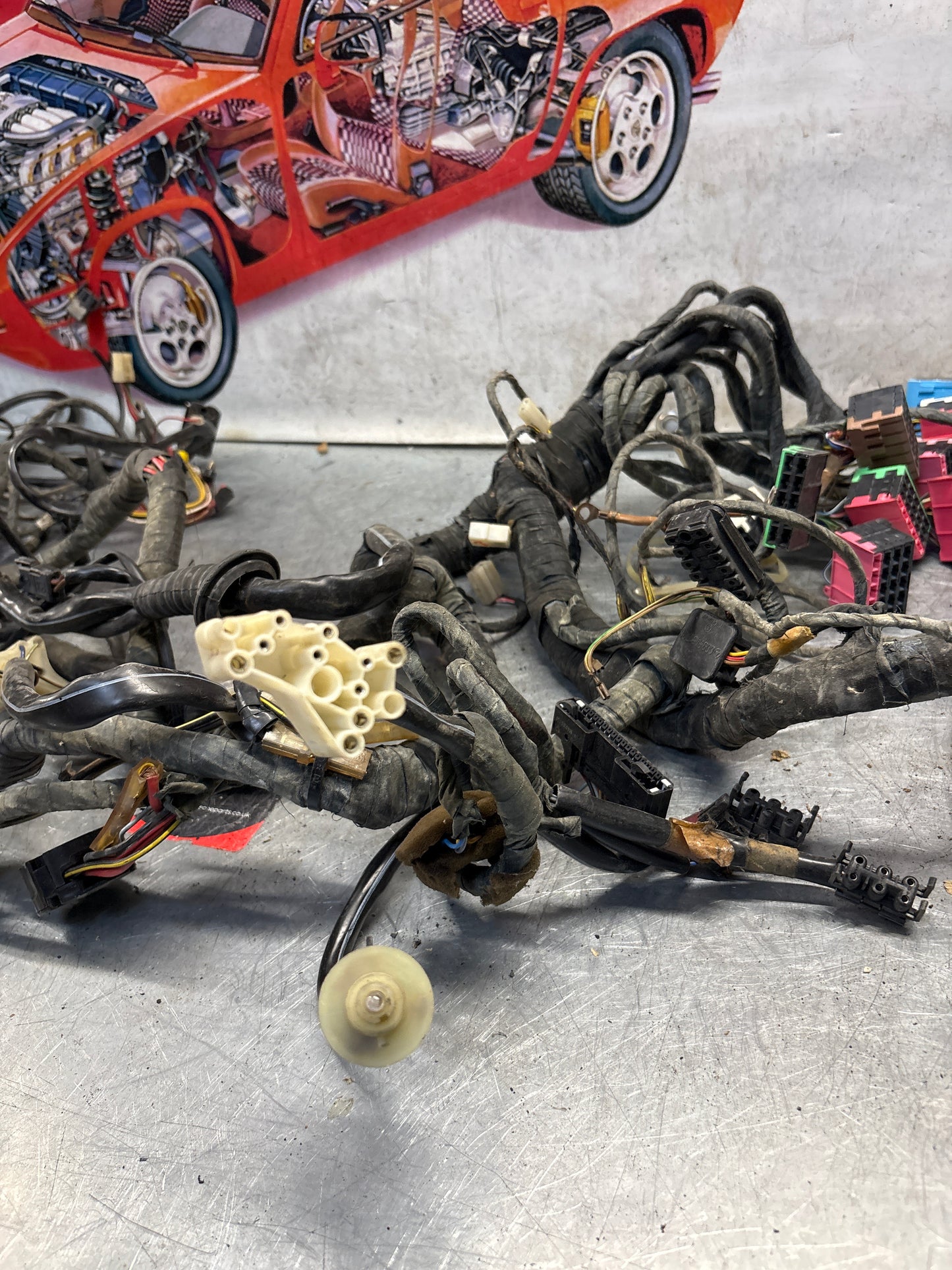 Porsche 944 Turbo 86- LHD Interior / Dashboard wiring loom, used 95161200604