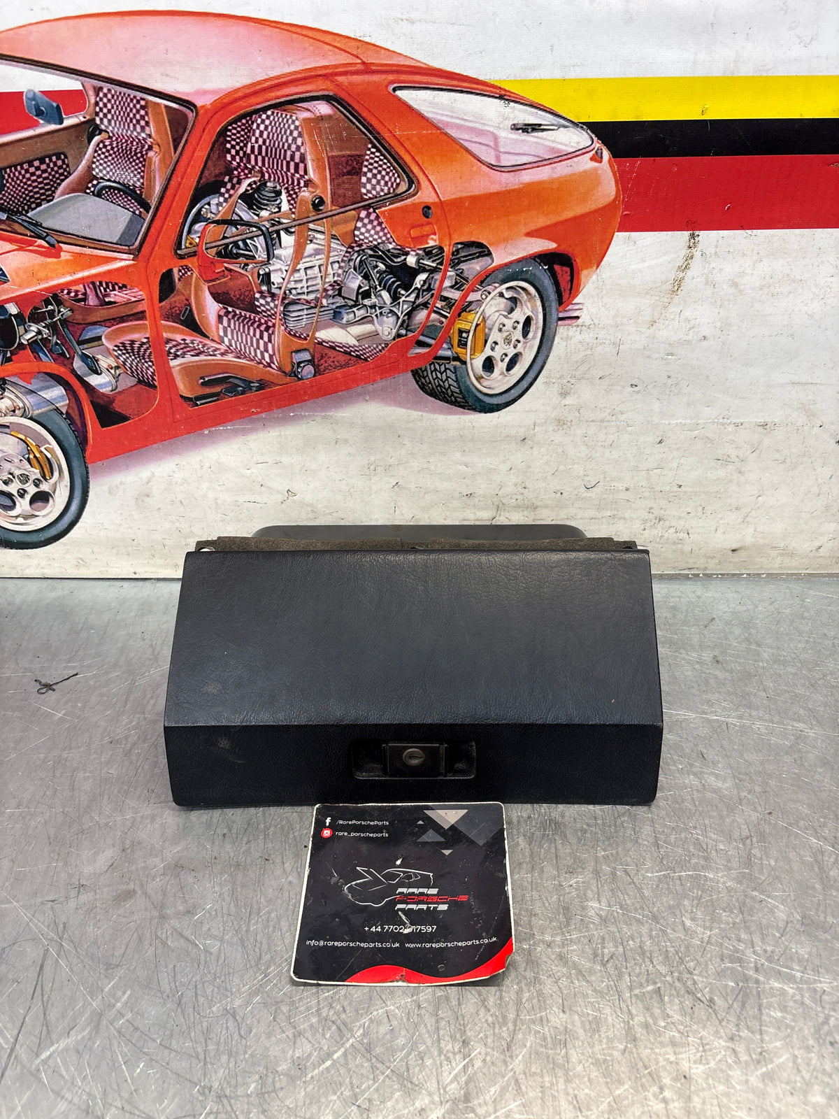 Porsche 924 glovebox with black door, used 477857095A