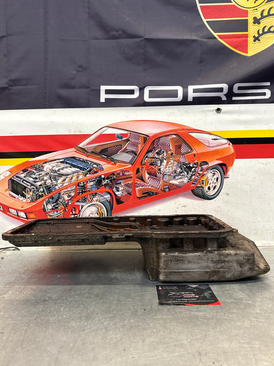 Porsche 928 Engine oil pan, used 9281012019R