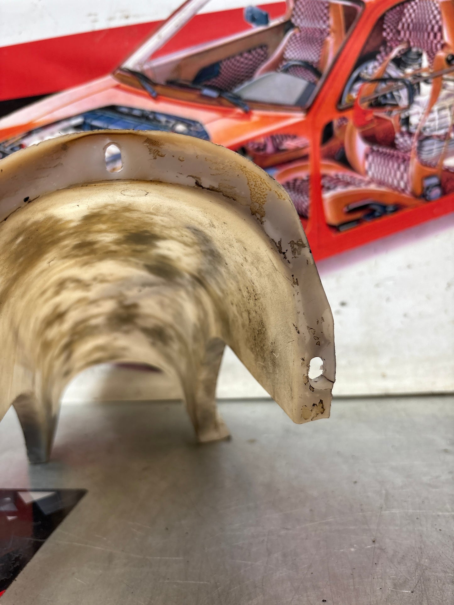 Porsche 924 76-79 filler neck cover, used 477201347C