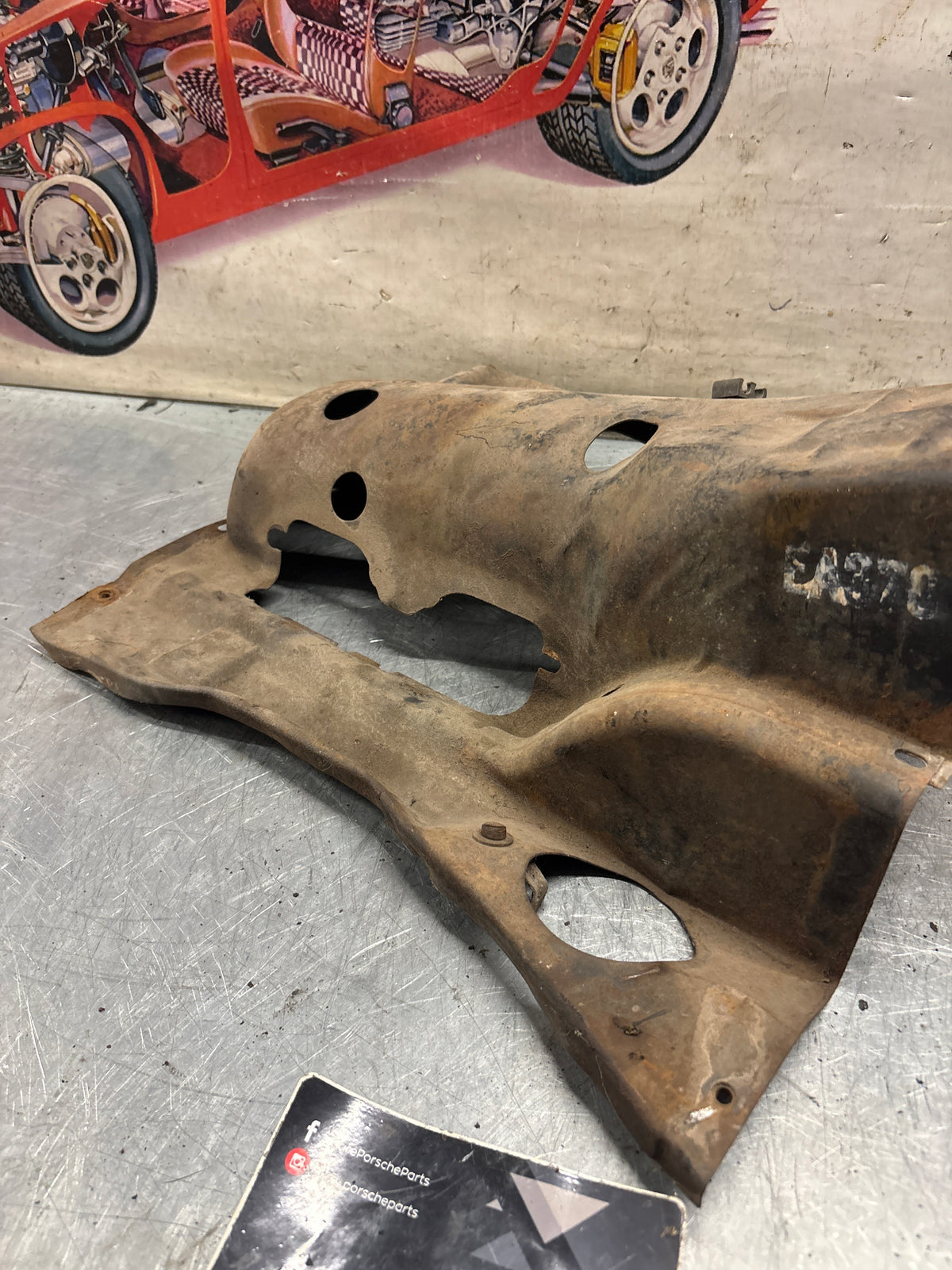 Porsche 914 cylinder cover heat shield, used 022119299A