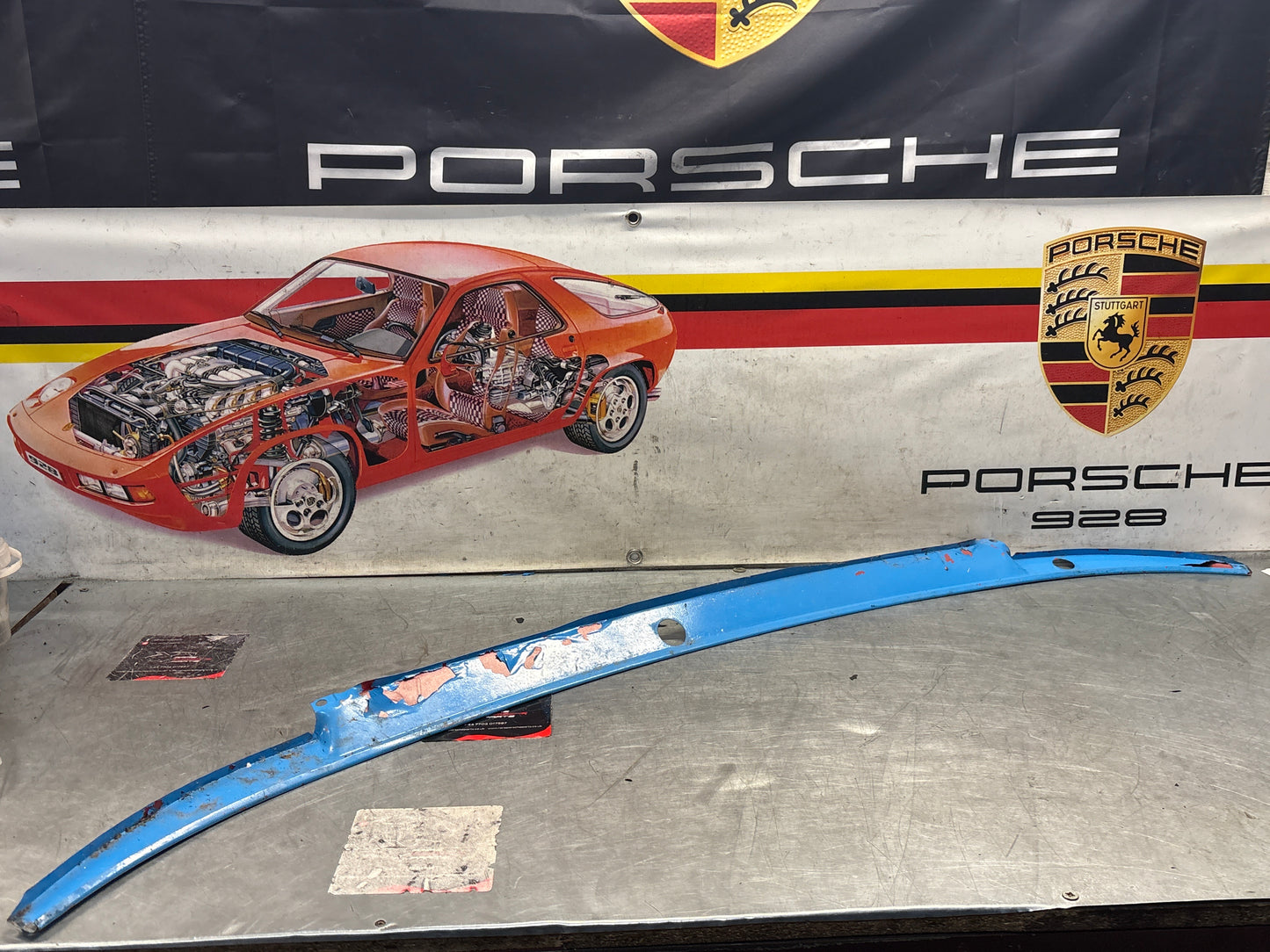 Porsche 928 LHD wiper cover panel, used 92855911702