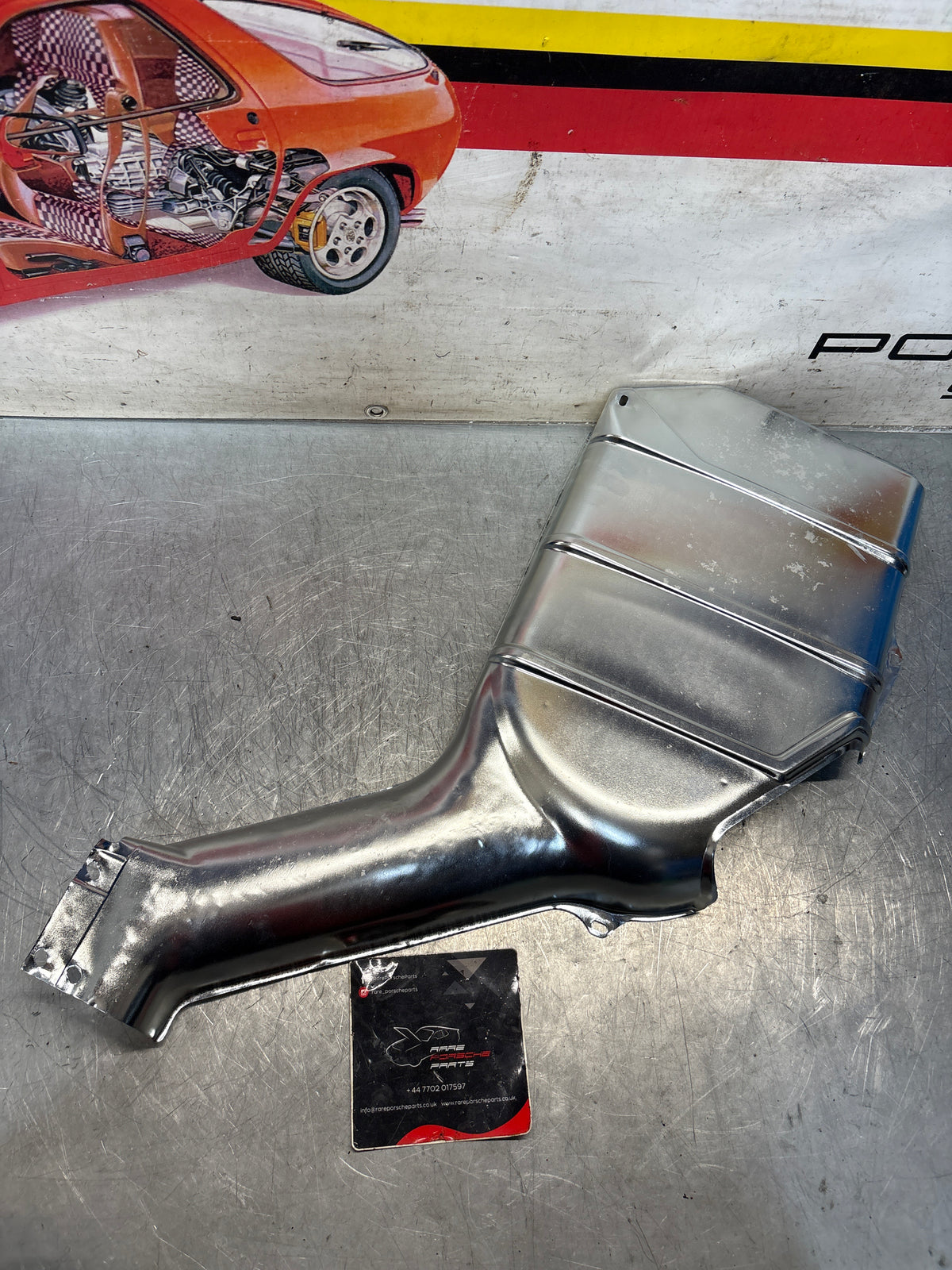 Porsche 928 S / S4 rear heat shield protection plate, refurbished 92850493204