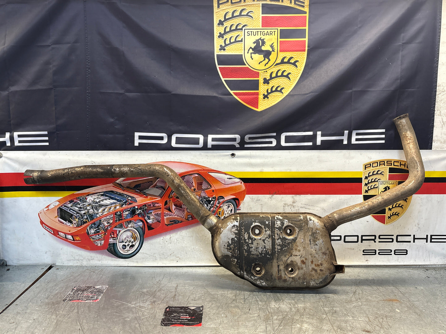 Porsche 928 Right side silencer, used 92811109401