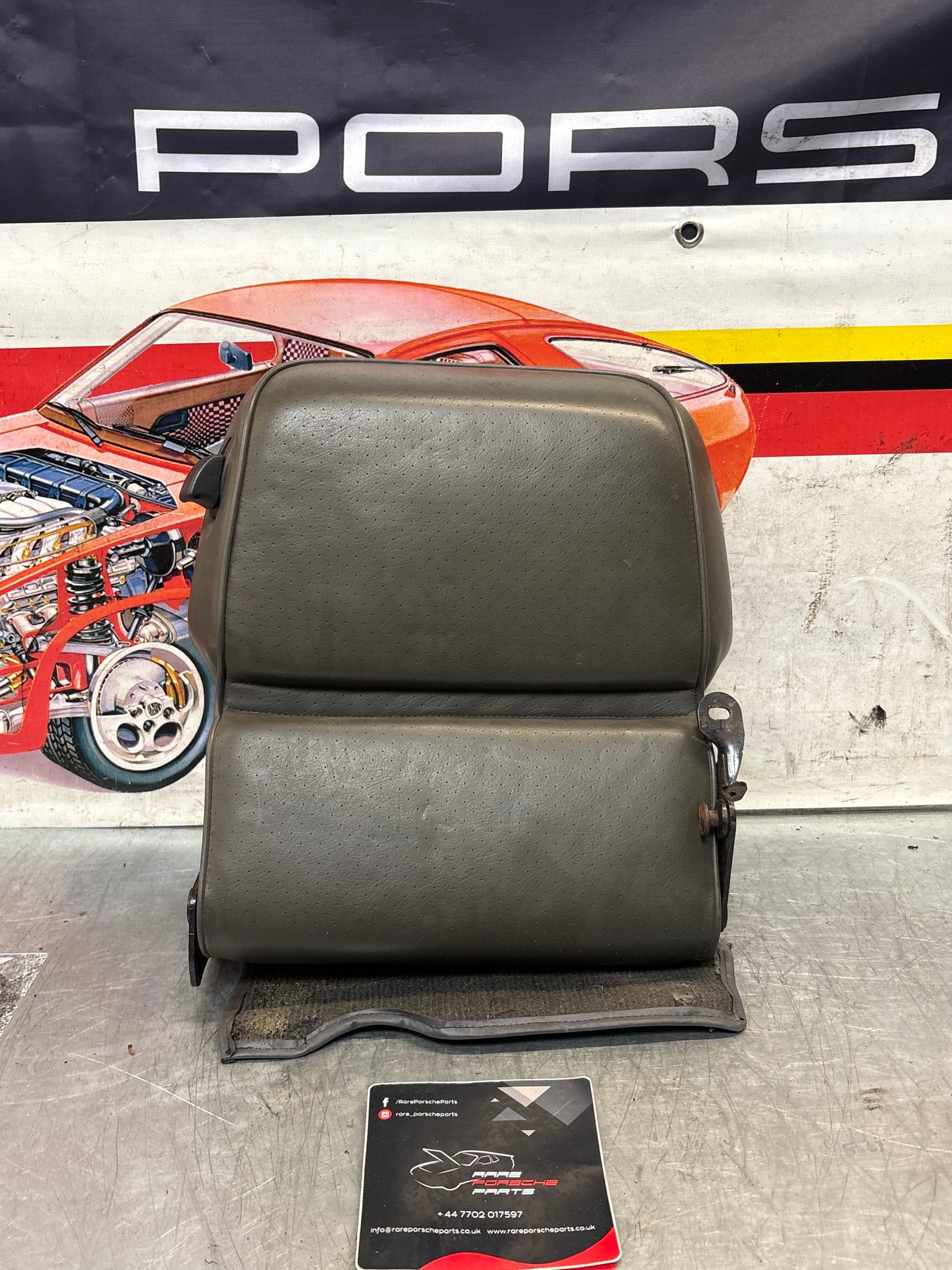 Porsche 928 rear right seat backrest, grey, leather used 92852203852