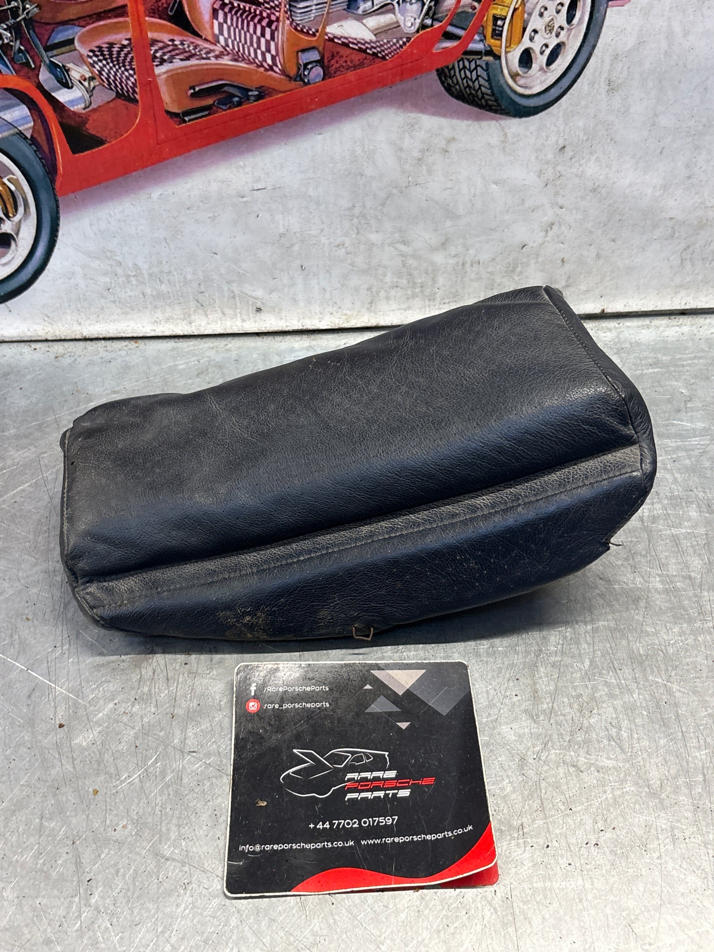 Porsche 928 rear right seat centre cushion, leather, blue, used 92852208851