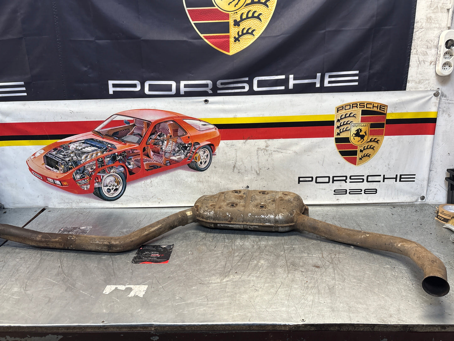 Porsche 928 Right side silencer, used 92811109401