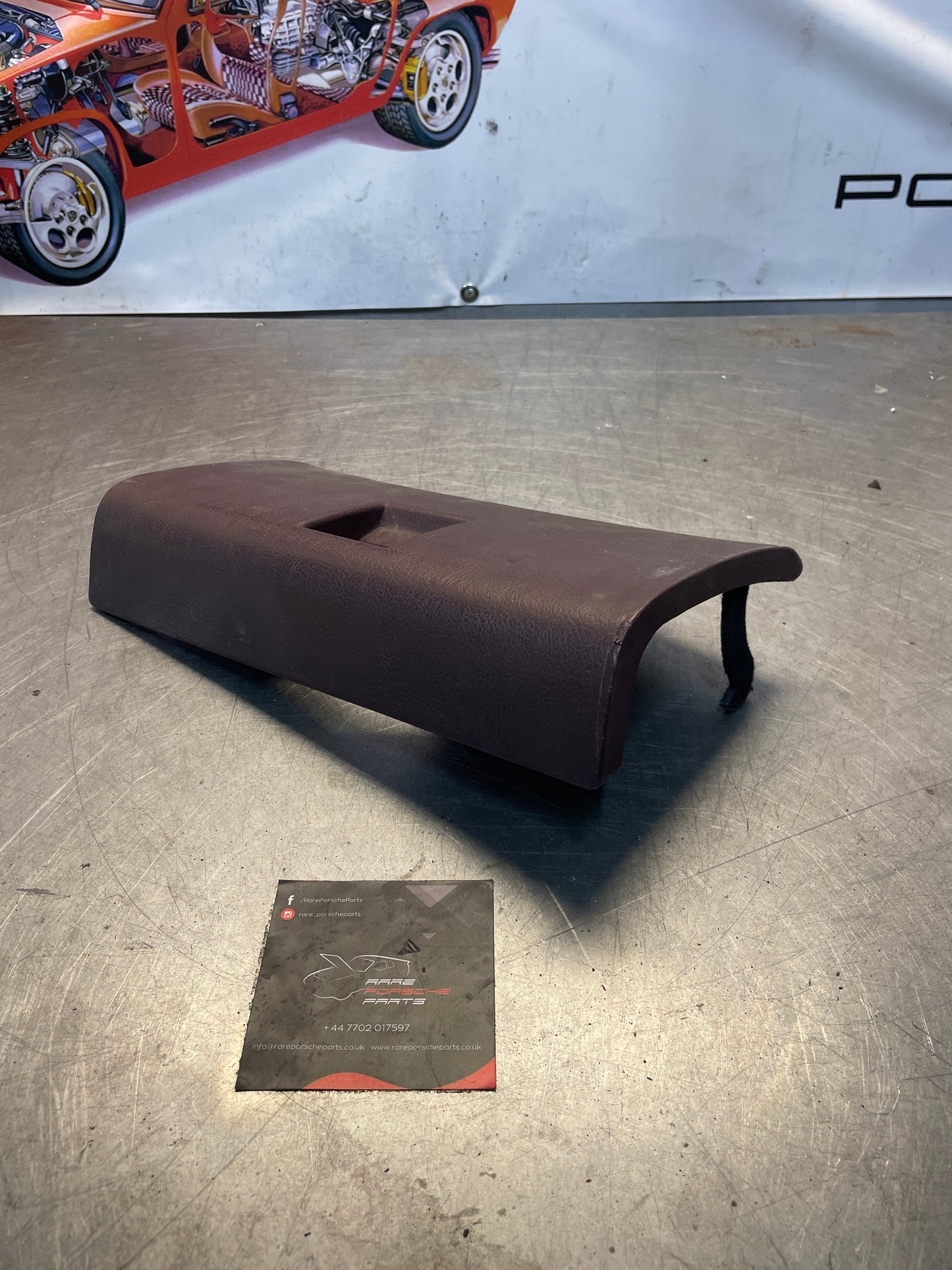 Porsche 928 glove box door, used, burgundy