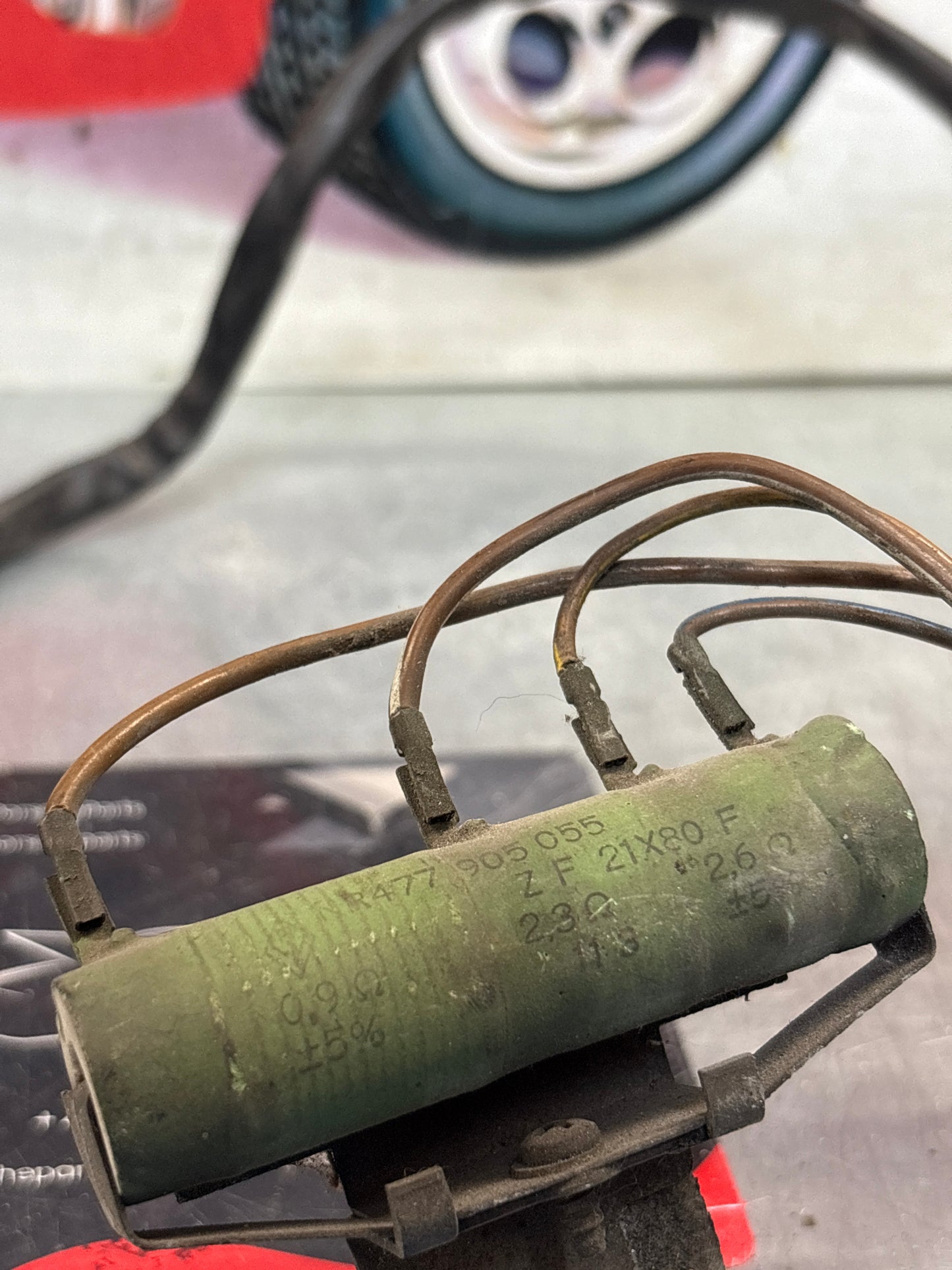 Porsche 924 944 fan motor resistor with wiring loom complete, 477959535 477971281 used