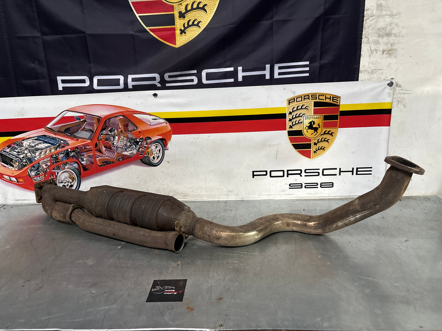 Porsche 944 Turbo front exhaust catalytic converter, used 95111109411