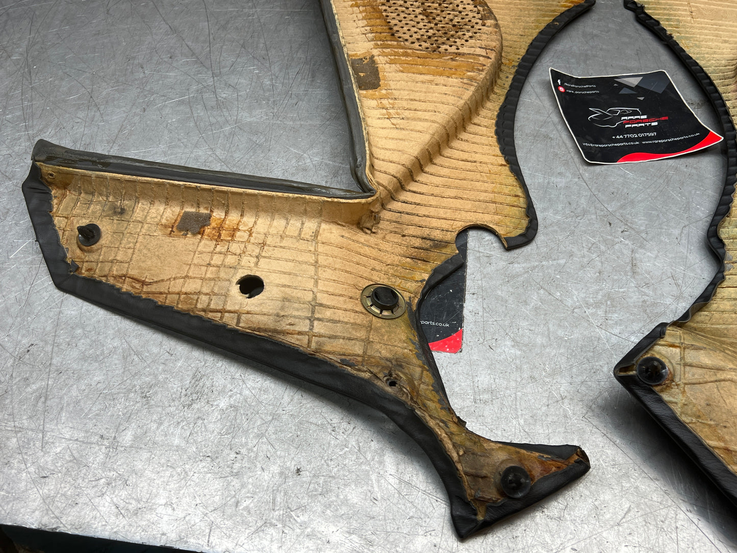 Porsche 944 black rear interior C Post trims/cards. Quarter panel trim used 944555021 944555022
