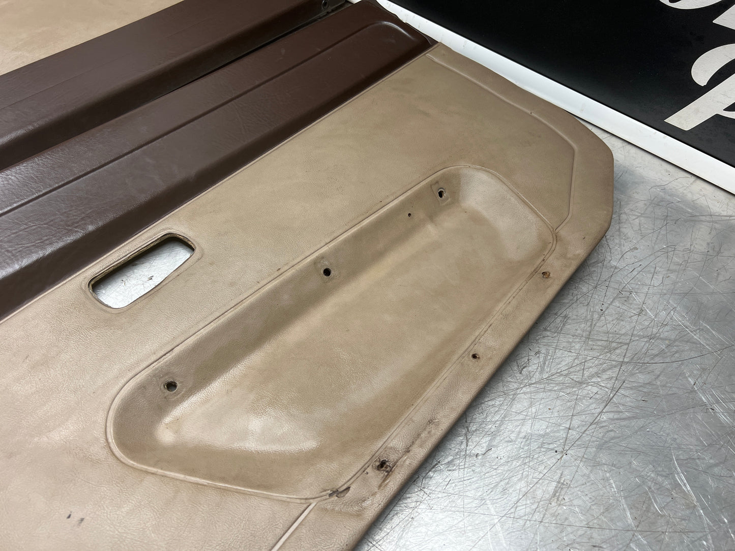 Porsche 924 944 -85.5 pair of Used RHD Porsche brown / beige  / cream door cards, 478867011 / 478867012 used condition