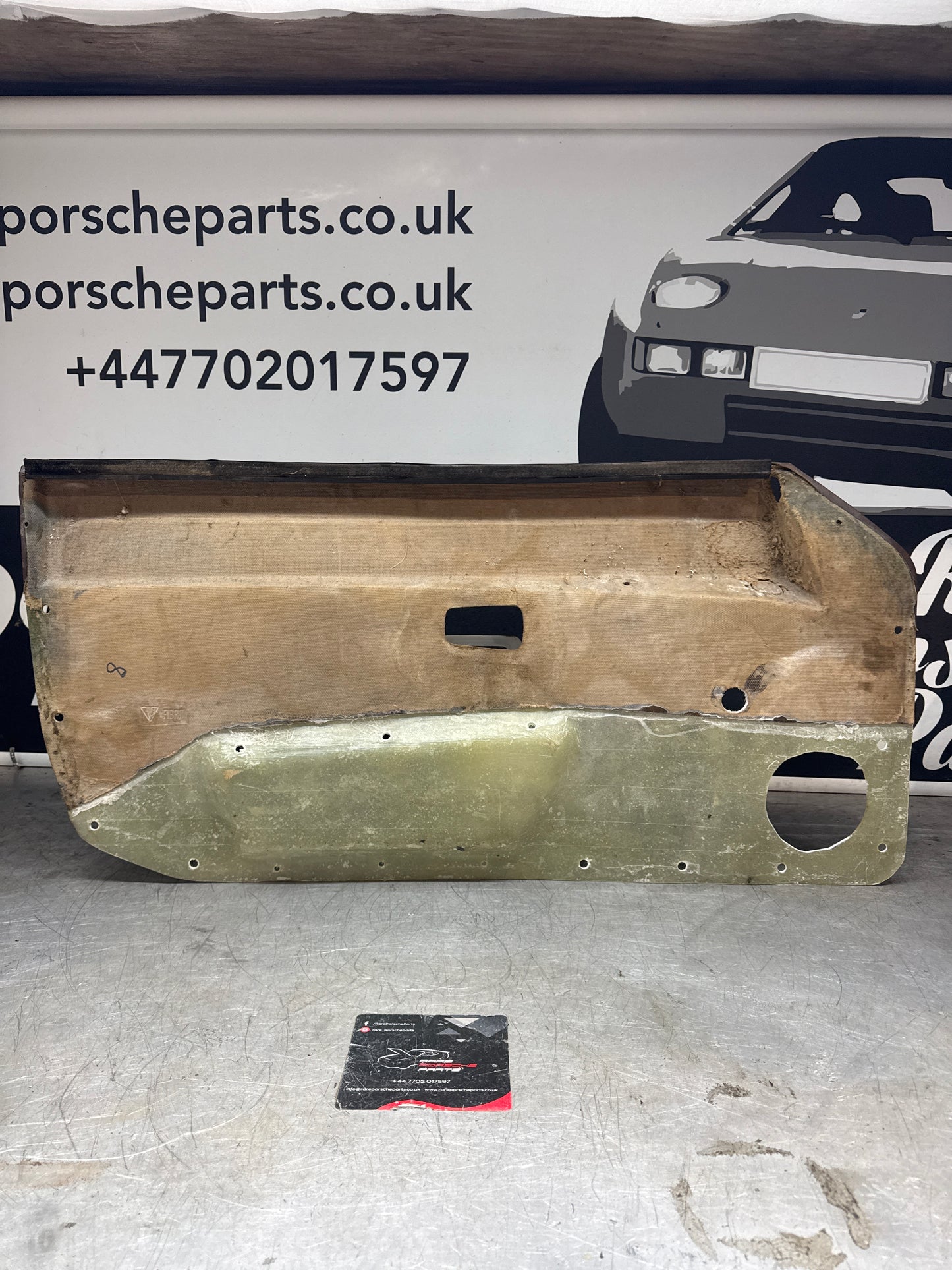 Porsche 924/ Early 944 Brown Script Bare door card. Fibreglass repaired. 477867012
